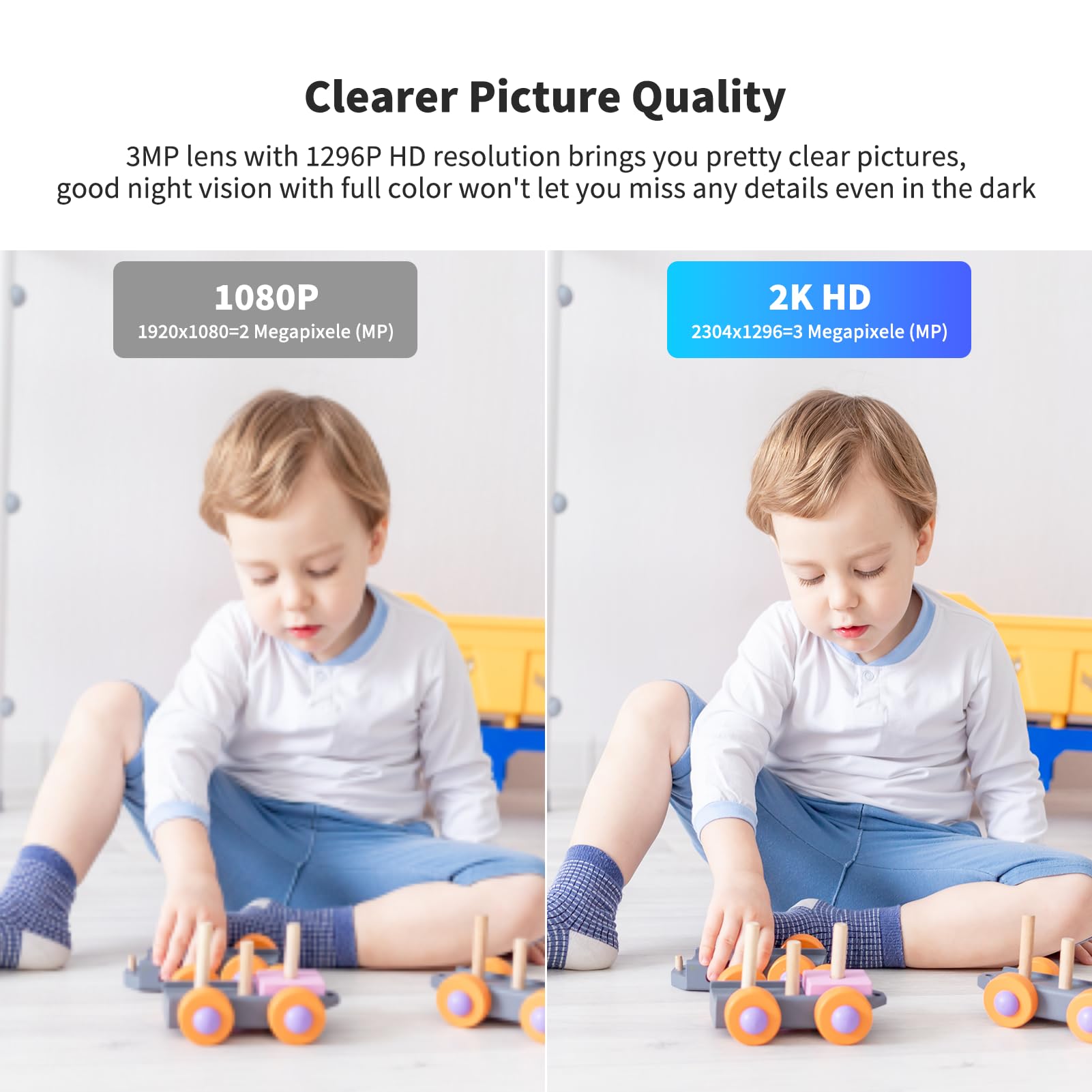 Vstarcam Cameras For Home Security, Wifi Indoor Camera Wireless With Ai Motion Detection, Battery Powered One Touch Call, Pet/Ba