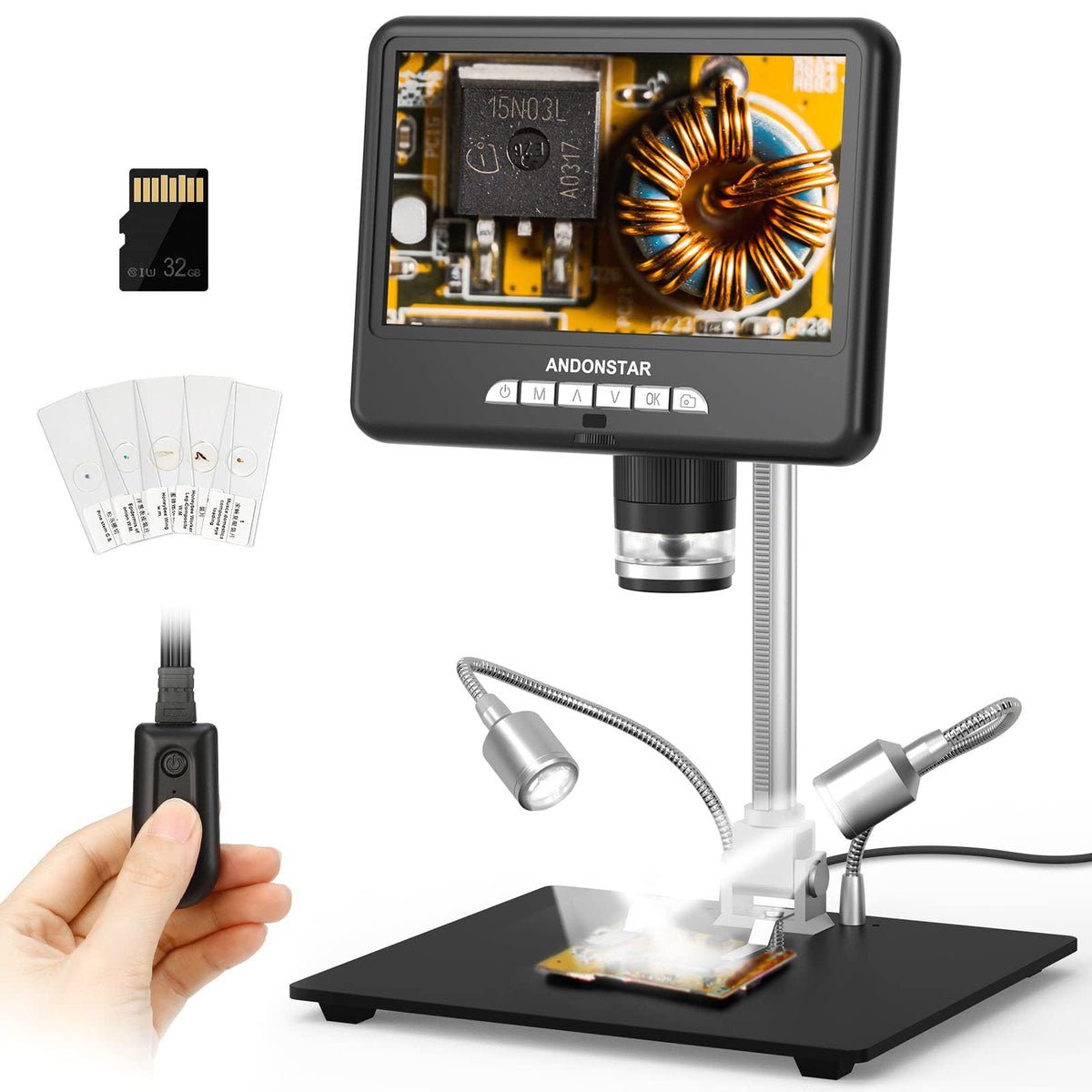 Andonstar Hdmi Digital Microscope Ad207S Pro, Soldering Microscope, Coin Microscope For Error Coins, Electronic Microscope Kit