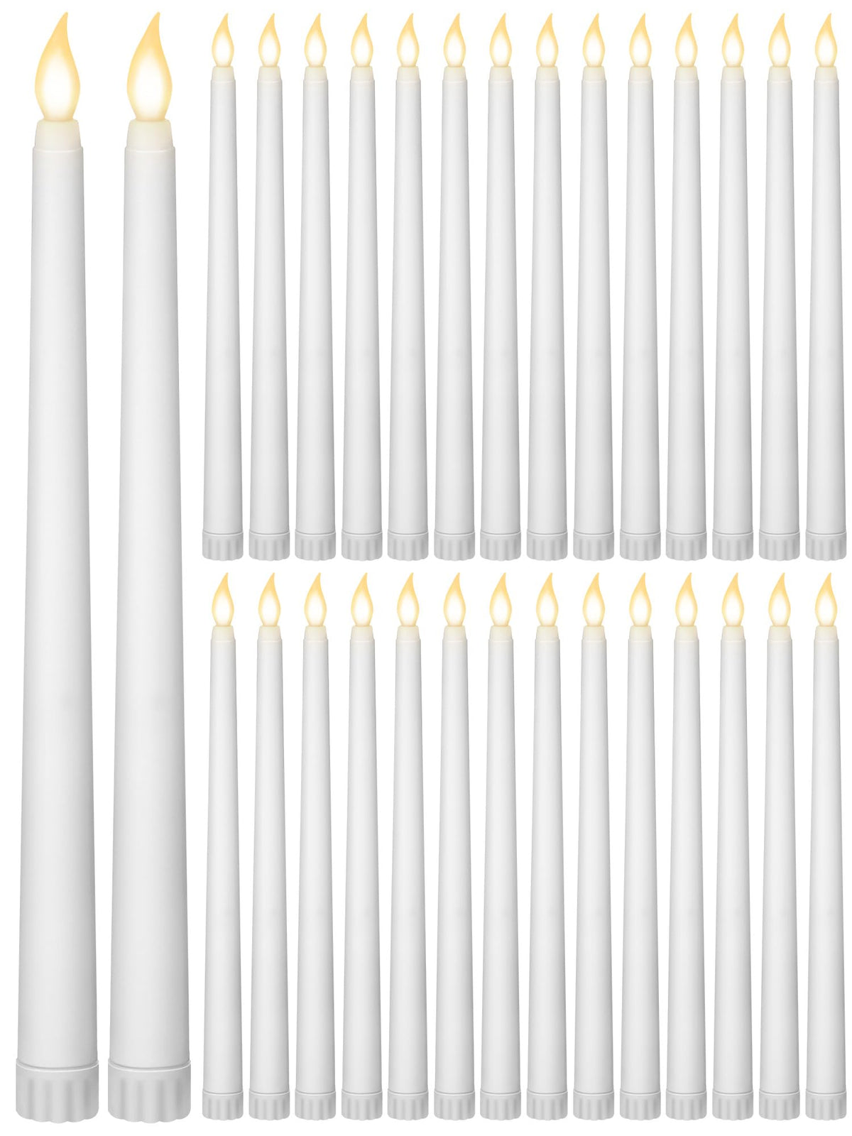 36 Pieces Flameless Taper Candles 11 Inch Flickering Candle Lights Faux Led Candles Battery Operated Candles Electric Fake Candl