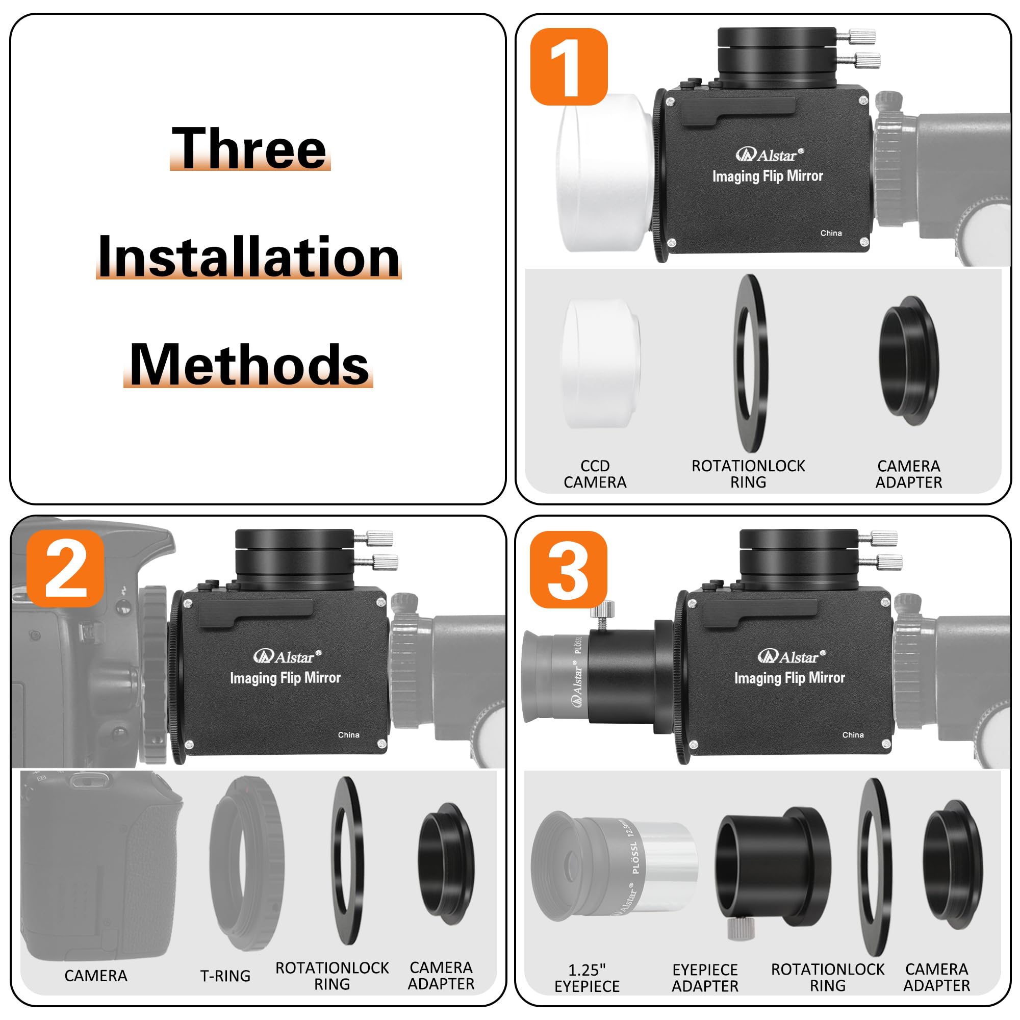 Alstar 1.25 Astrophotography Flip Mirror With Eyepiece Adapter - The Flip Mirror For Precise Focusing