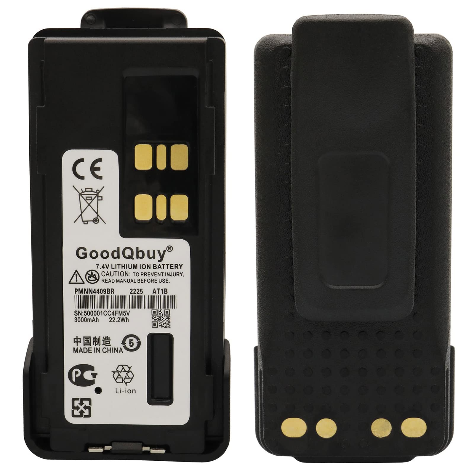 Goodqbuy 3000Mah 7.4V Replacement Two Way Radio Pmnn4409 Pmnn4409Ar Pmnn4448 Battery For Motorola Xpr3300 Xpr3500 Xpr7350 Xpr7550 Series