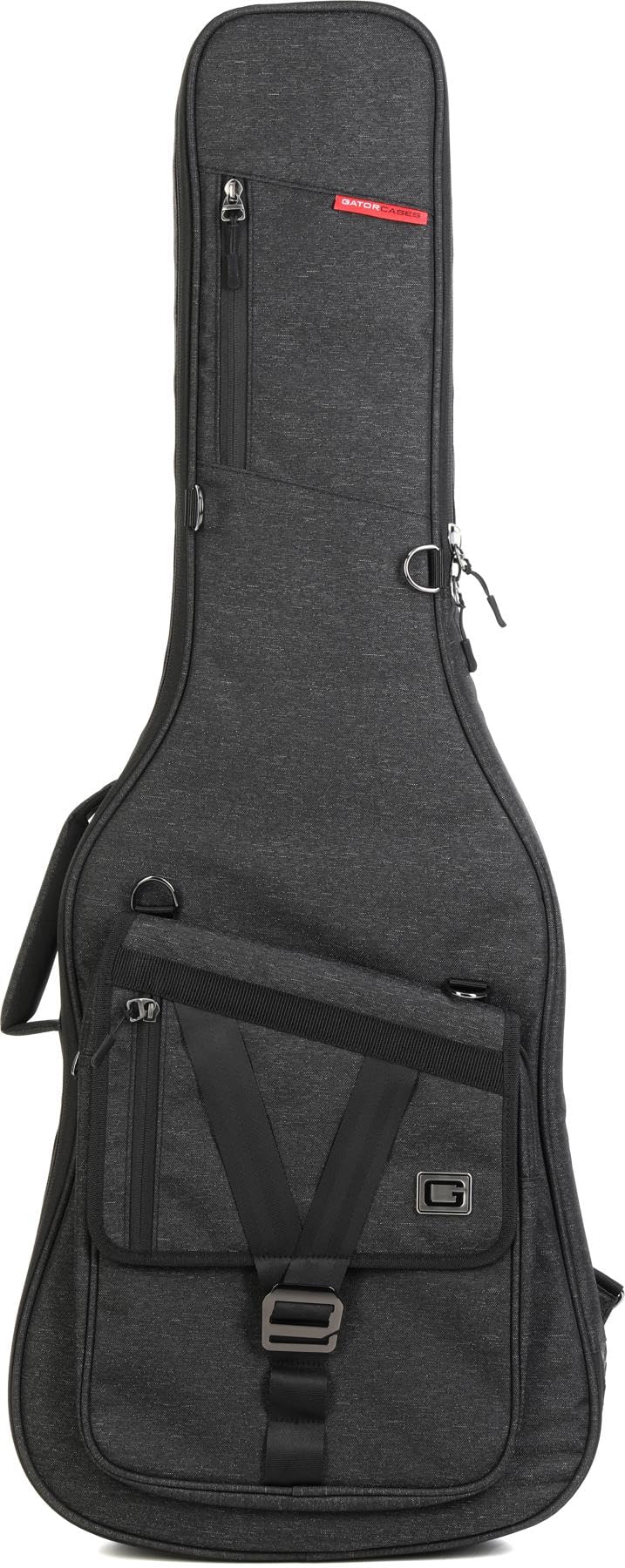 Gator Cases Transit Series Lightweight Electric Guitar Gig Bag with Back Pack Straps and Rubberized Base, Charcoal Black Exterio