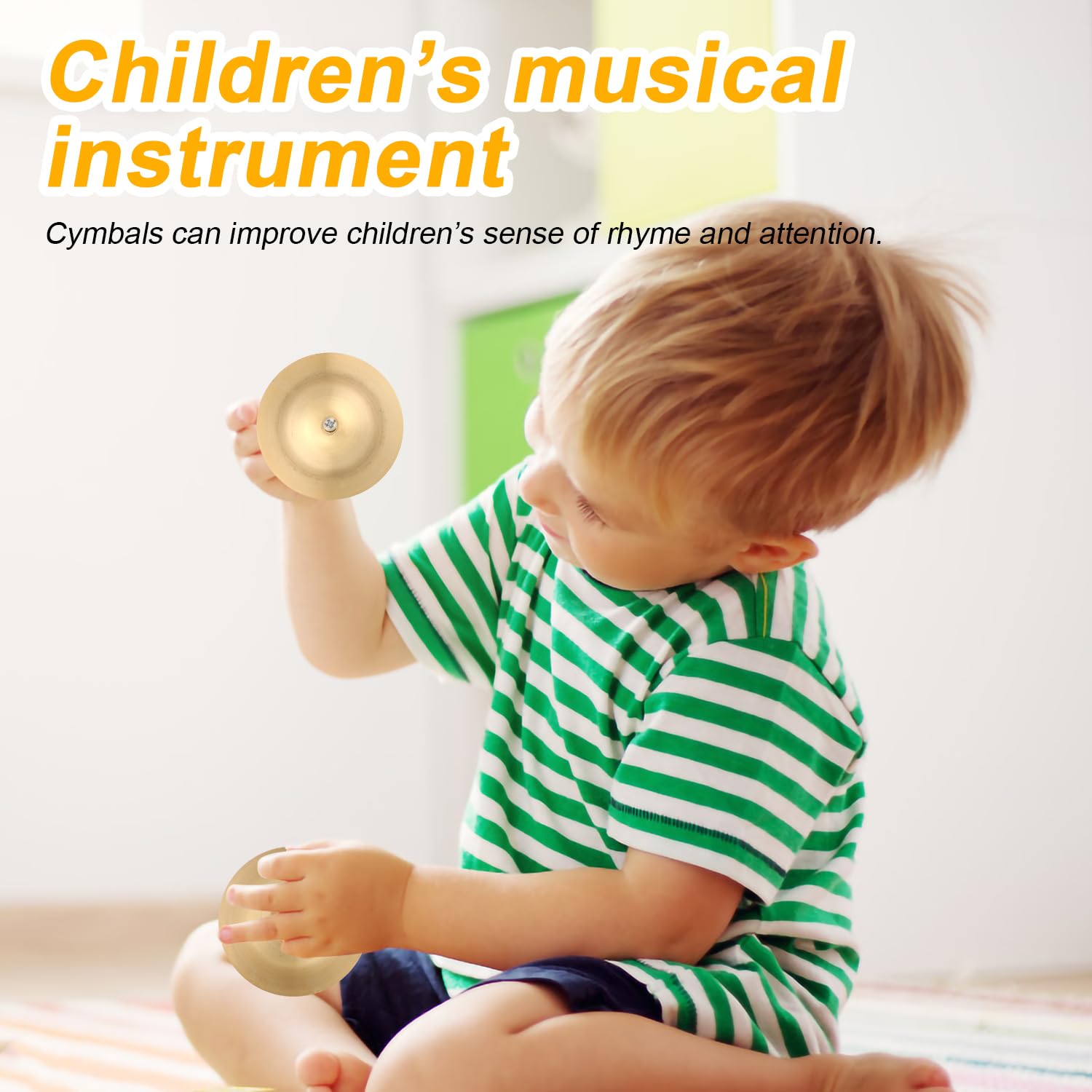 1 Pair 2.76 Inch Finger Cymbals With Wooden Handles, Mini Small Hand Cymbals Portable Small Practice Cymbals Copper Zills Finger