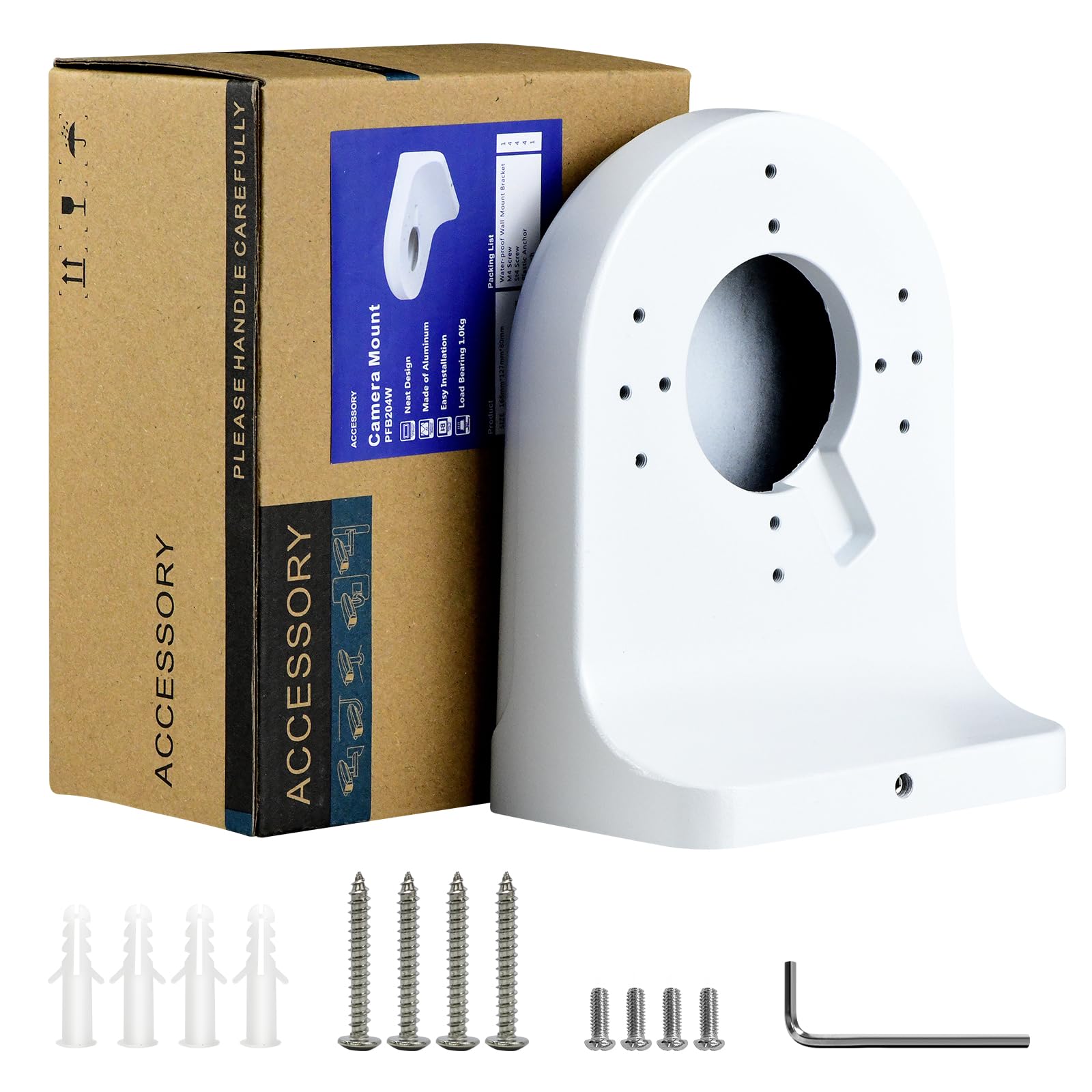 Valucam204W Waterproof Wall Mount Bracket For Mini Dome And Turret Camera Vc Eti04Tmg1 Ia Ipc Hdw4631C A Ipc Hdbw2431F As S2 Ipc Hdw4841Em S Hac Hdw1800Tlm Hac Hdw1509T Il A S2 Hac Hdw1801T A S2