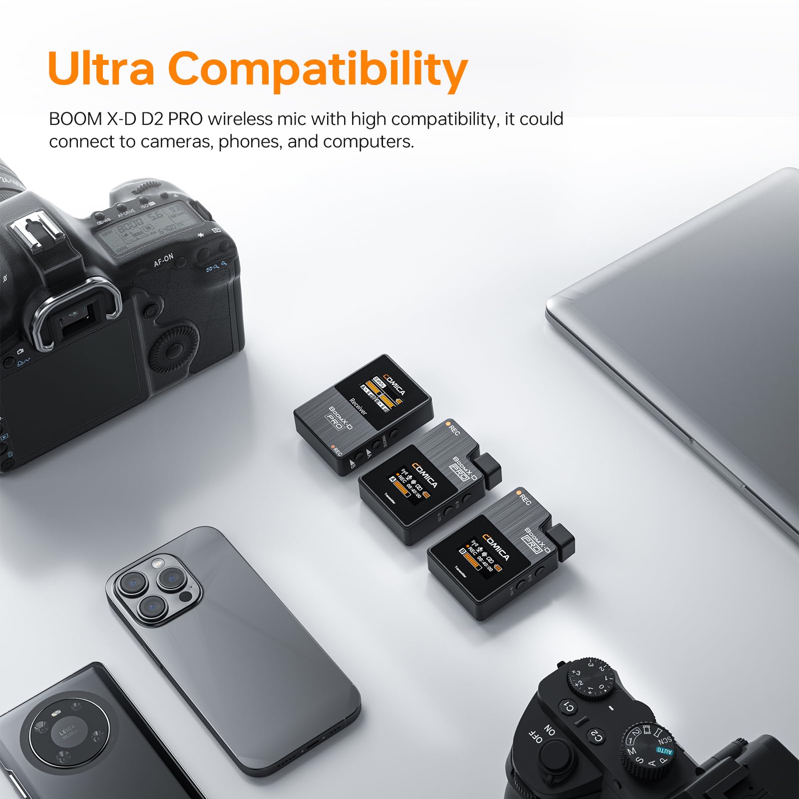 Comica Boomx-D2 Pro Wireless Lavalier Microphone, 16Gb Storage, Safety Audio Track, Noise Cancellation, 328 Range, Wireless Lav