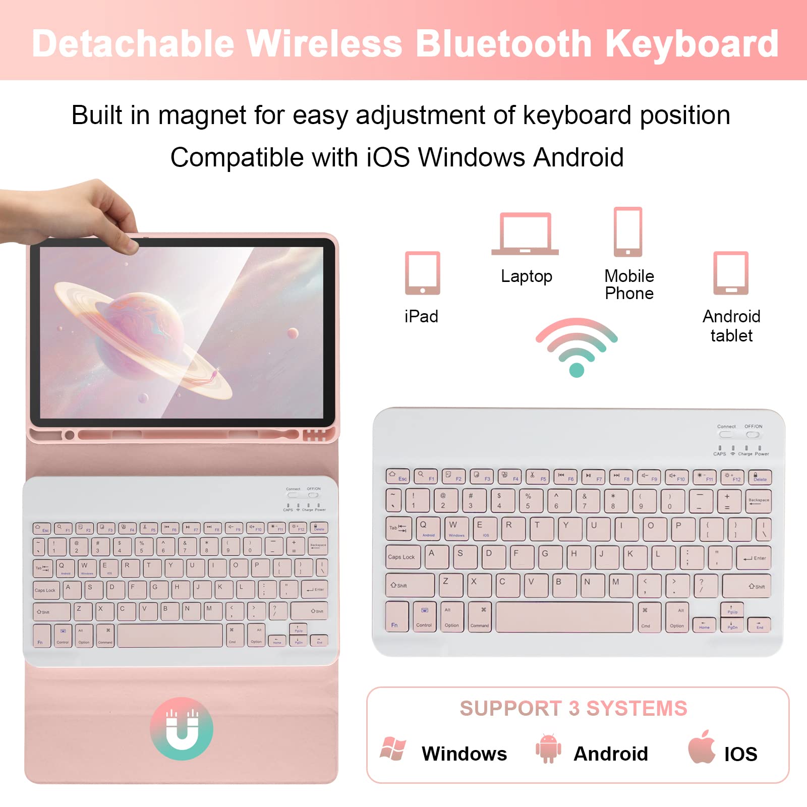 Soppy Keyboard Case For Ipad, Compatible For Ipad Air 6Th (M2) 11'' 2024, Ipad Air 5Th 2022, Ipad Air 4Th 2020, Ipad Pro 11 Inch