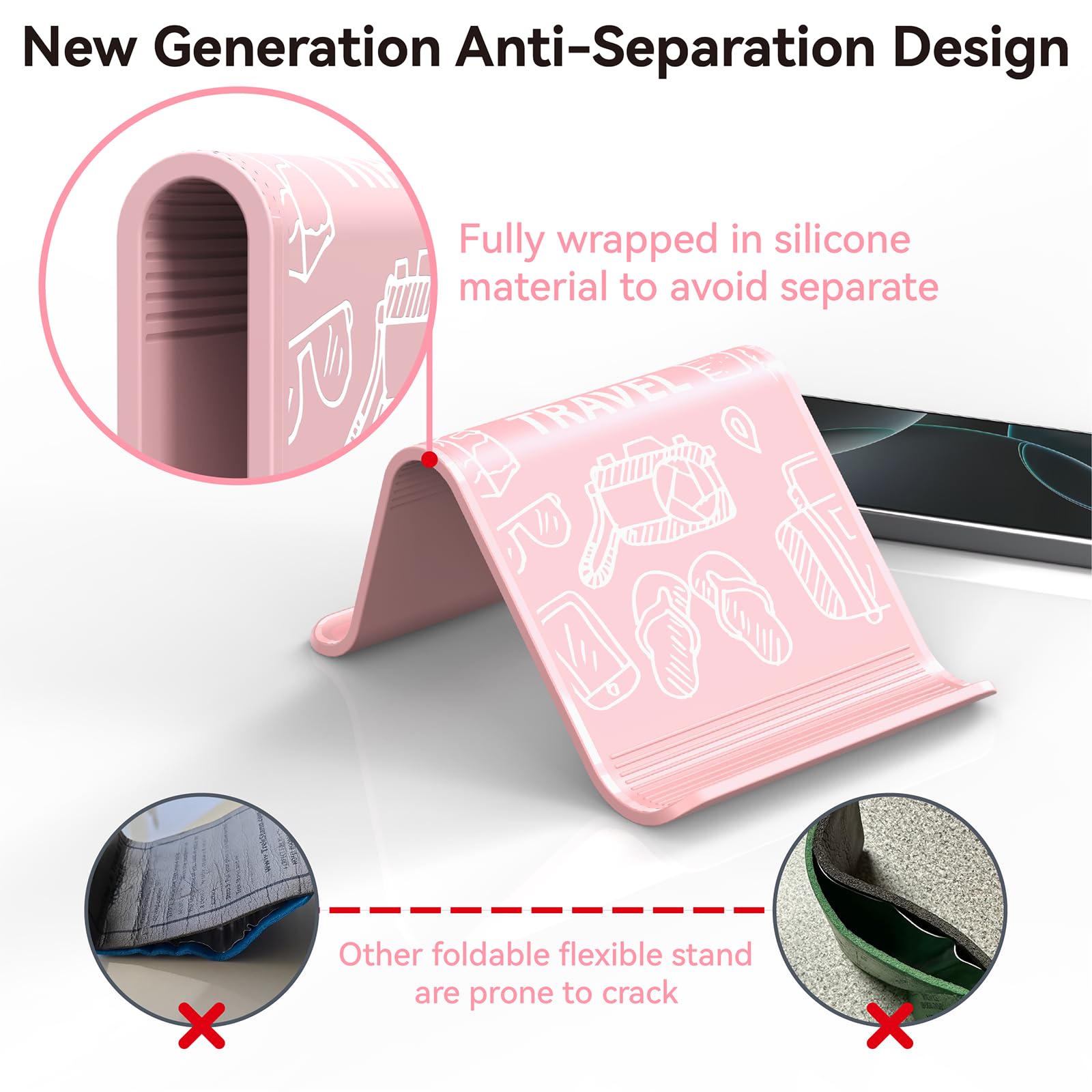 Huogantom Airplane Phone Holder Mount, Travel Essentials Flexible Phone Holder, Airplane Tablet Holder For Flying, Desk, Compati