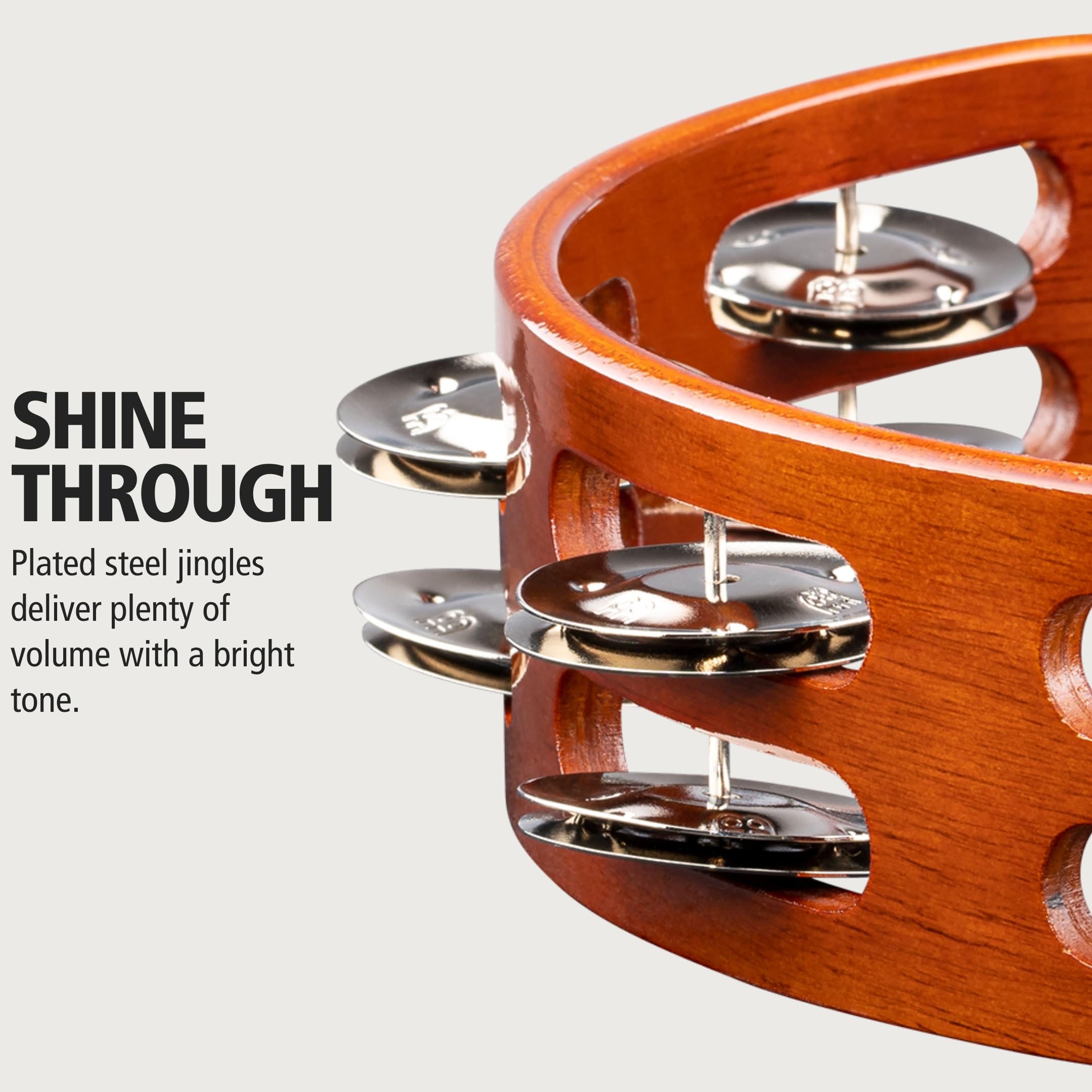 Meinl Percussion Traditional Wood Tambourine With Nickel Plated Steel Jingles, Double Row � Not Made In China � For All Musicians, 2 Year Warranty (Ta2Ab)