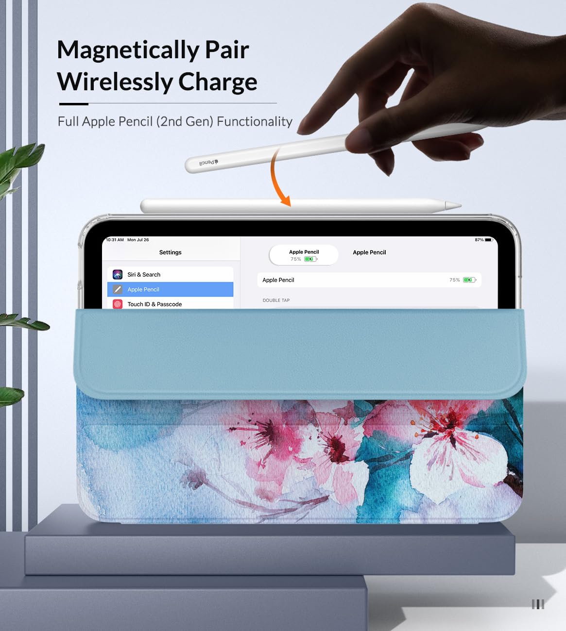 MoKo Case Fit New iPad Mini 7 (A17 Pro) 2024, iPad Mini 6th Generation Case 2021 (8.3 inch), iPad Mini 6 Case, Soft TPU Translucent Frosted Back Cover Case for iPad Mini 7th, Peach Blossom