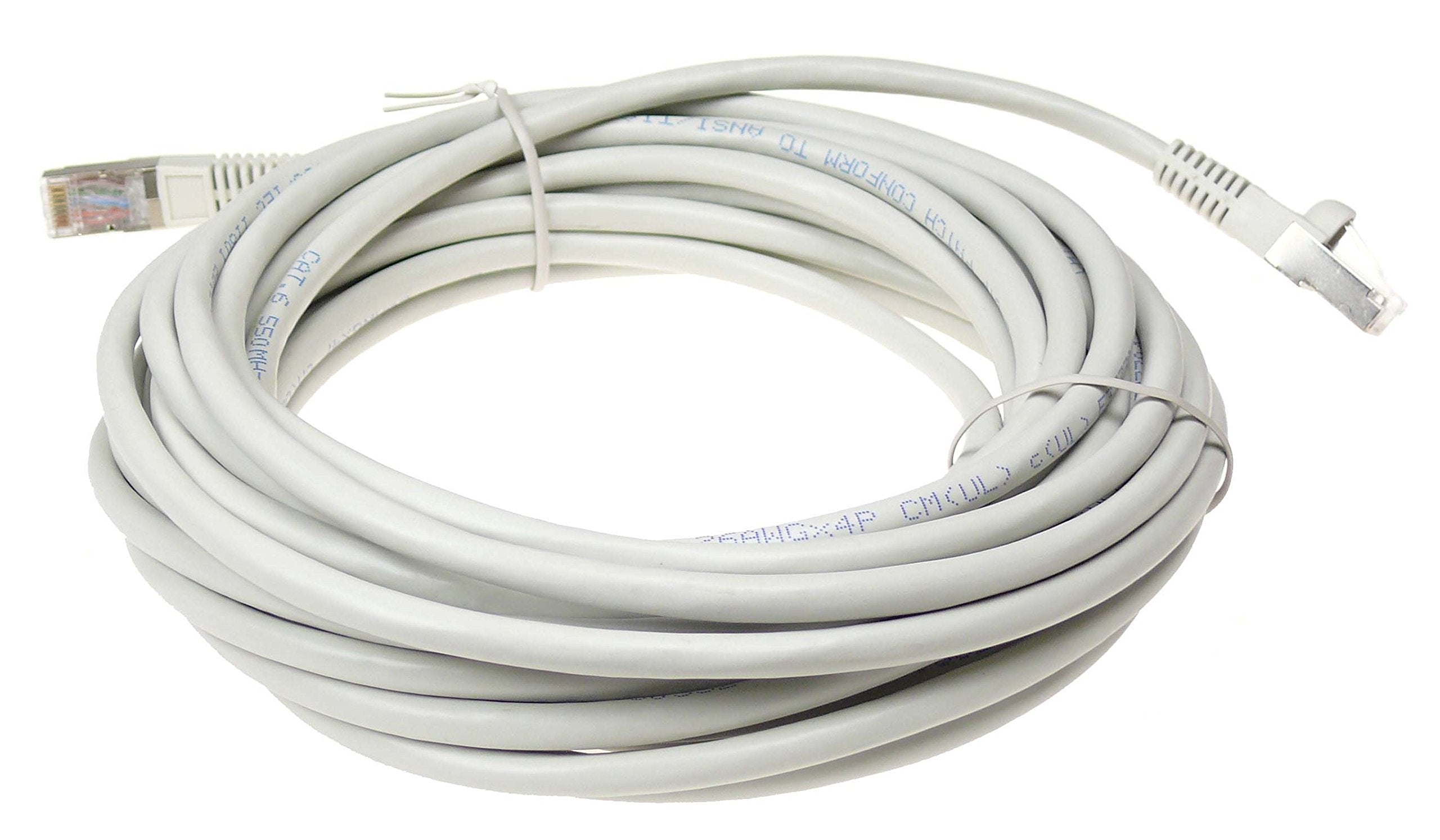 Ntw Cat6 Ethernet Cable Shielded 25 Ft Gray Plated Rj45 Connector Internet Lan Wire Cable Cord For Modem Router Pc Mac Laptop Ps