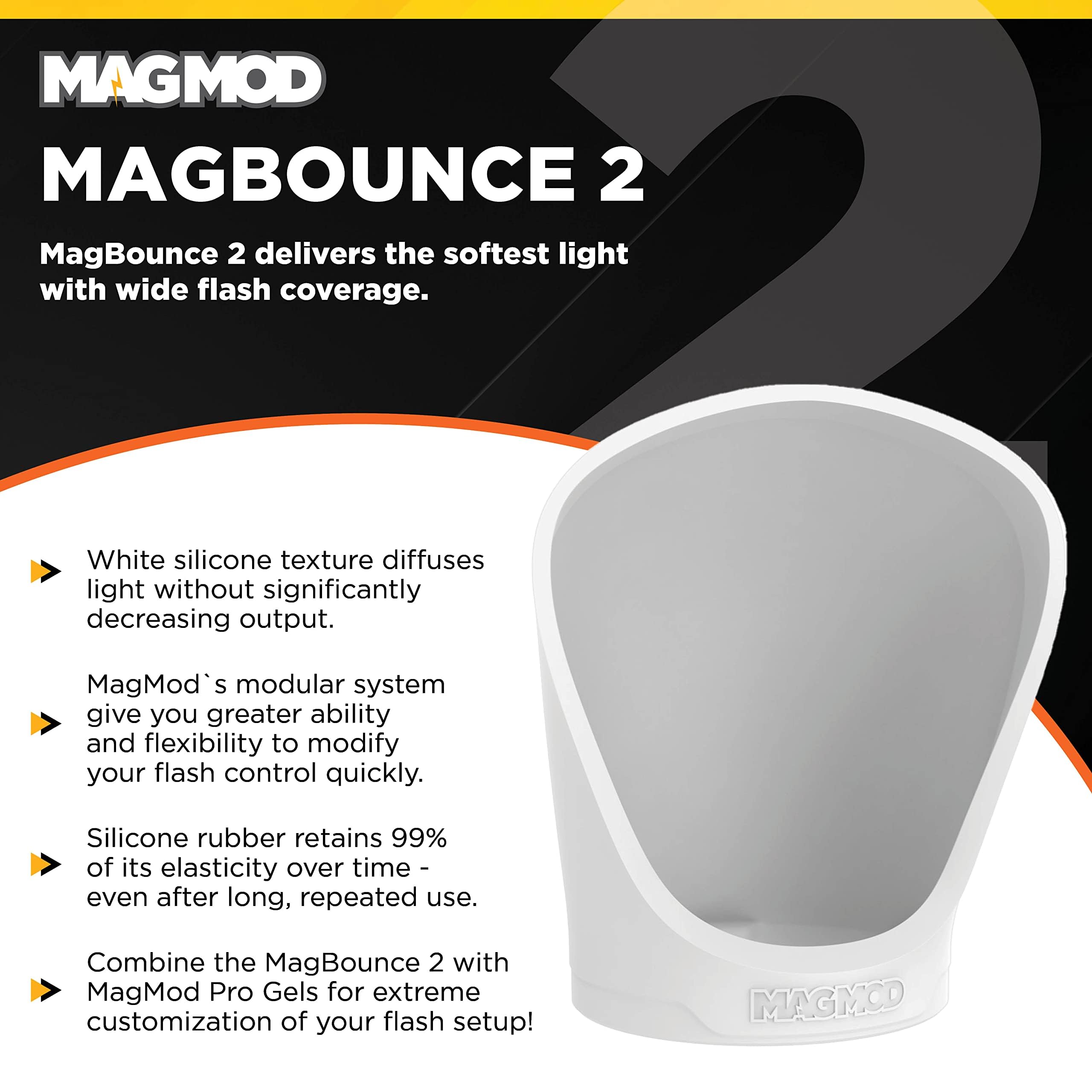 Magmod Magbounce 2 And Maggrip 2 | Camera Speedlight Flash Diffuser Bundle | Modular Camera Lighting Set