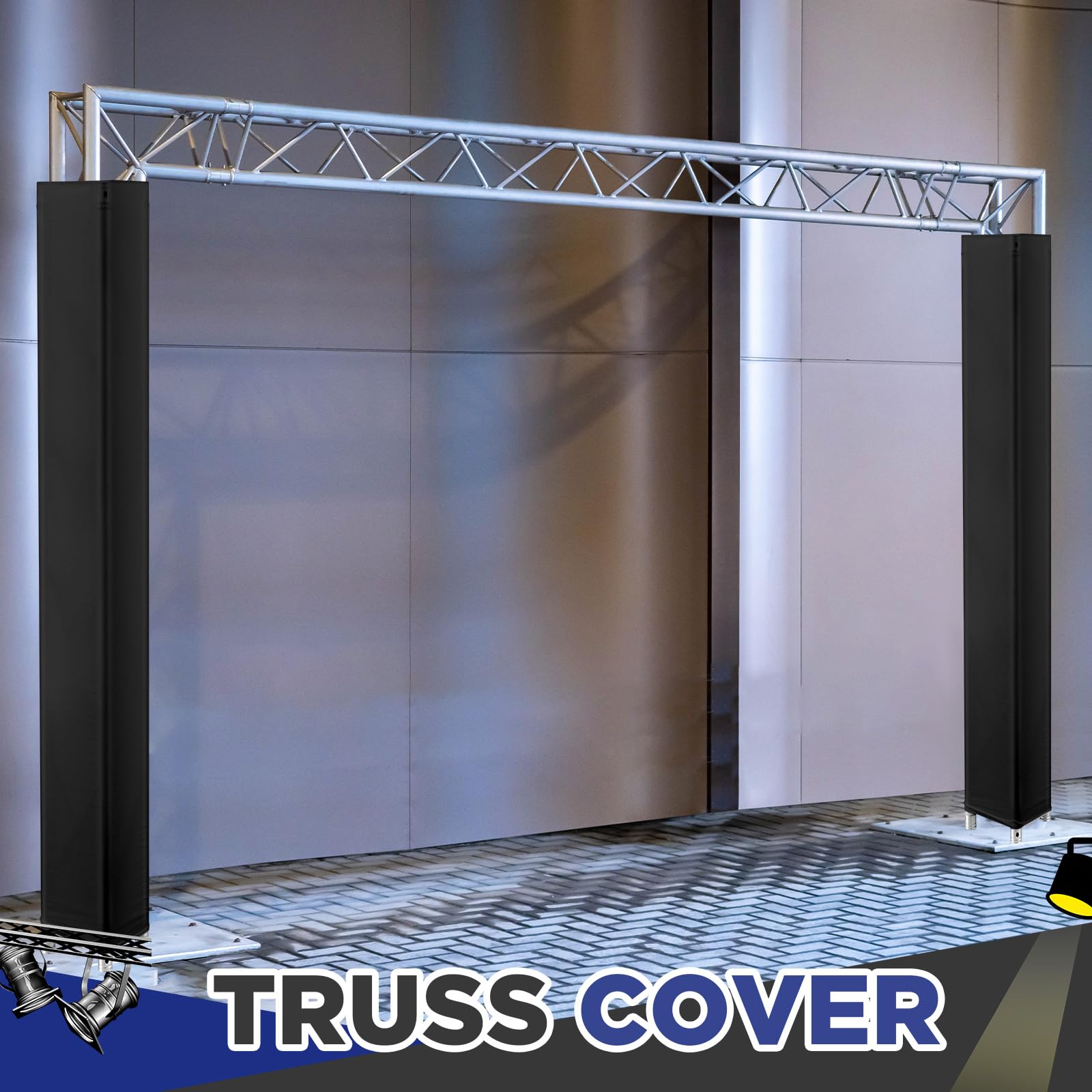 Hahafelt 2 Pcs Black Truss Cover Fits 8.2 Ft X 12 In Box Truss Scrim Elastic Fabric Seamless Integration Easy Installation Pull