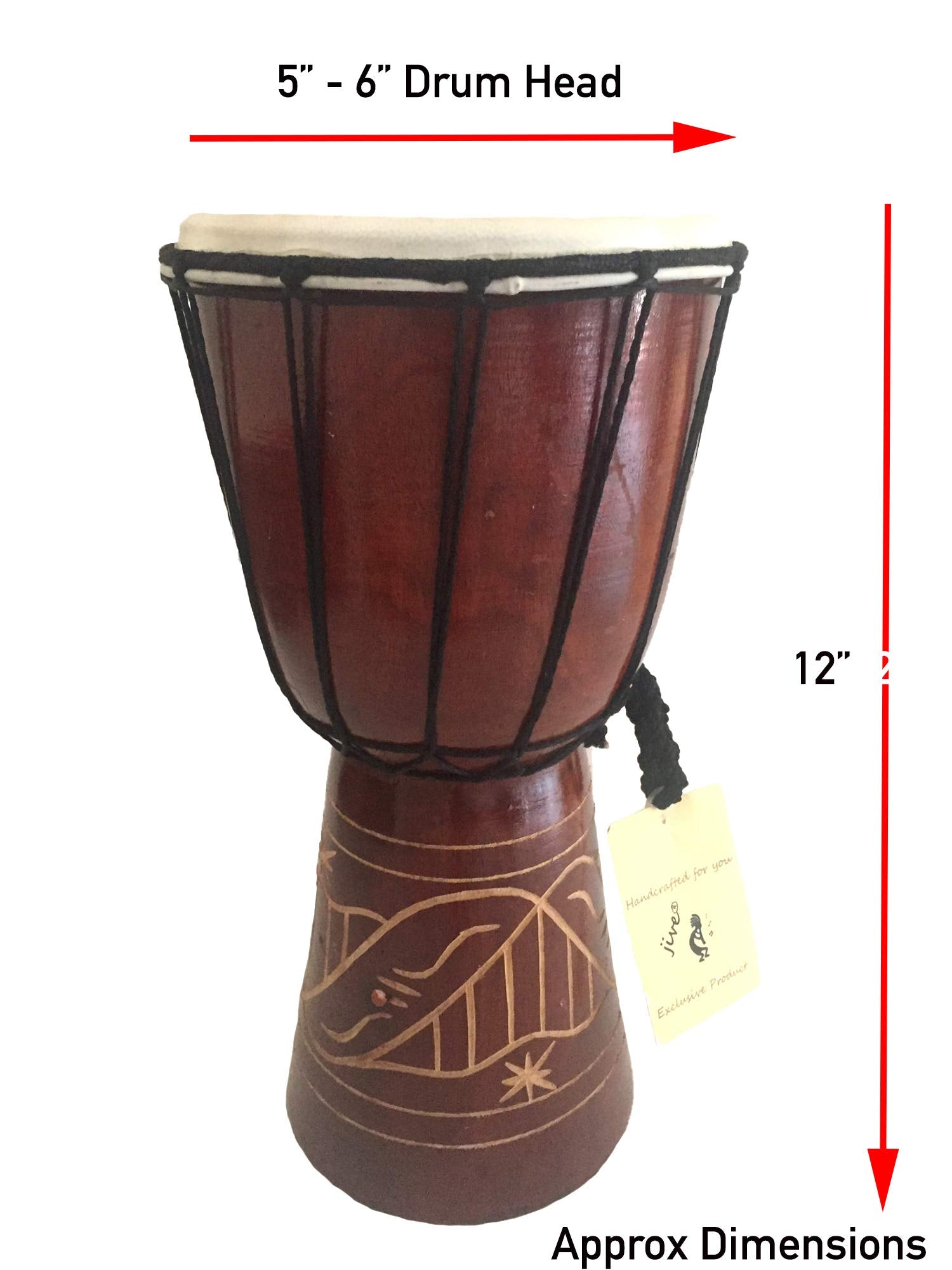 Djembe Drum Bongo Congo African Drum  Med Size  12 '' High X 5 '' Drum Head, Jive Brand  Professional Sound