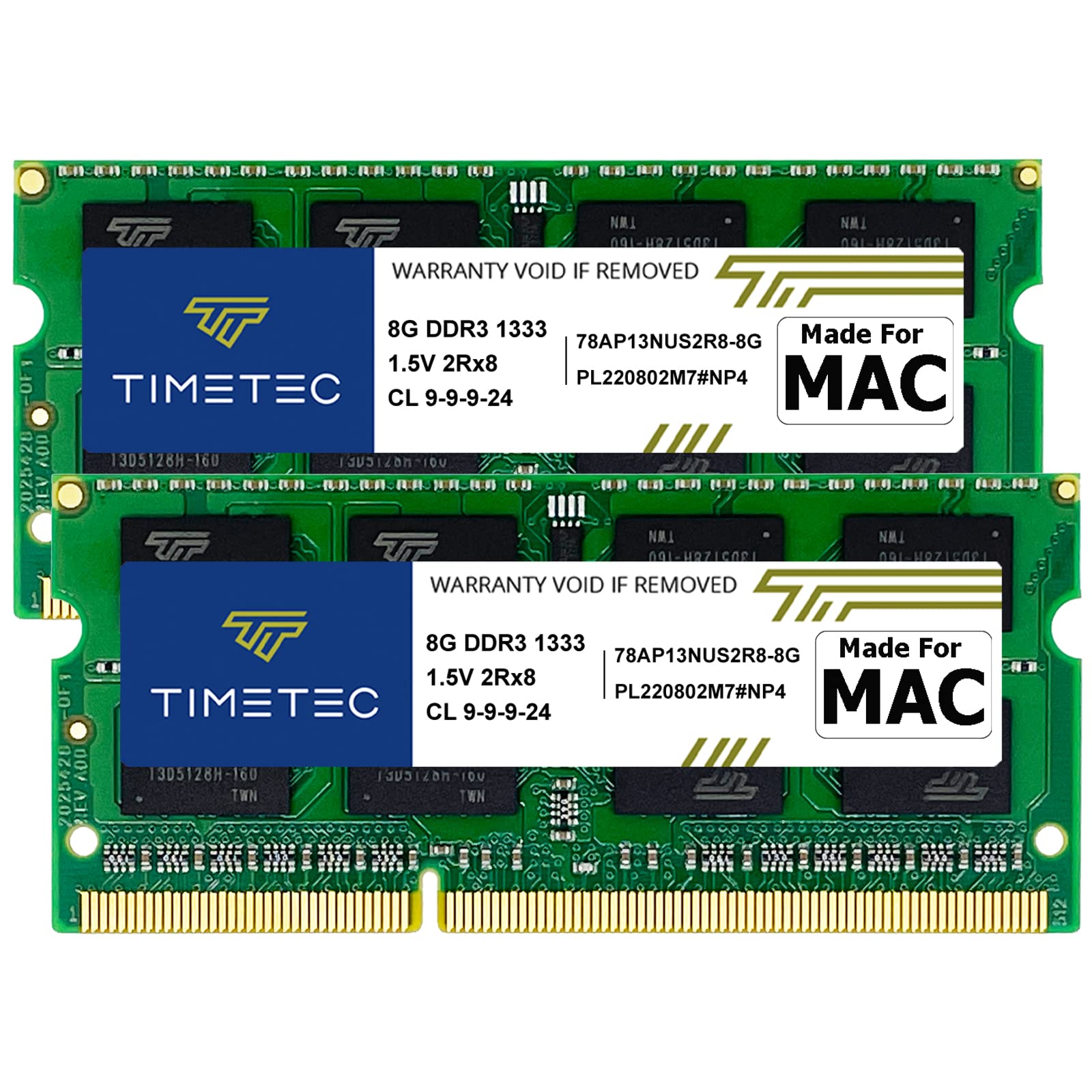 Timetec 16Gb Kit(2X8Gb) Compatible For Apple Ddr3 1333Mhz Pc3 10600 Cl9 For Mac Book Pro (Early/Late 2011 13/15/17 Inch), Imac(Mid 2010, Mid/Late 2011 21.5/27 Inch), Mac Mini(Mid 2011) Mac Ram Upgrade