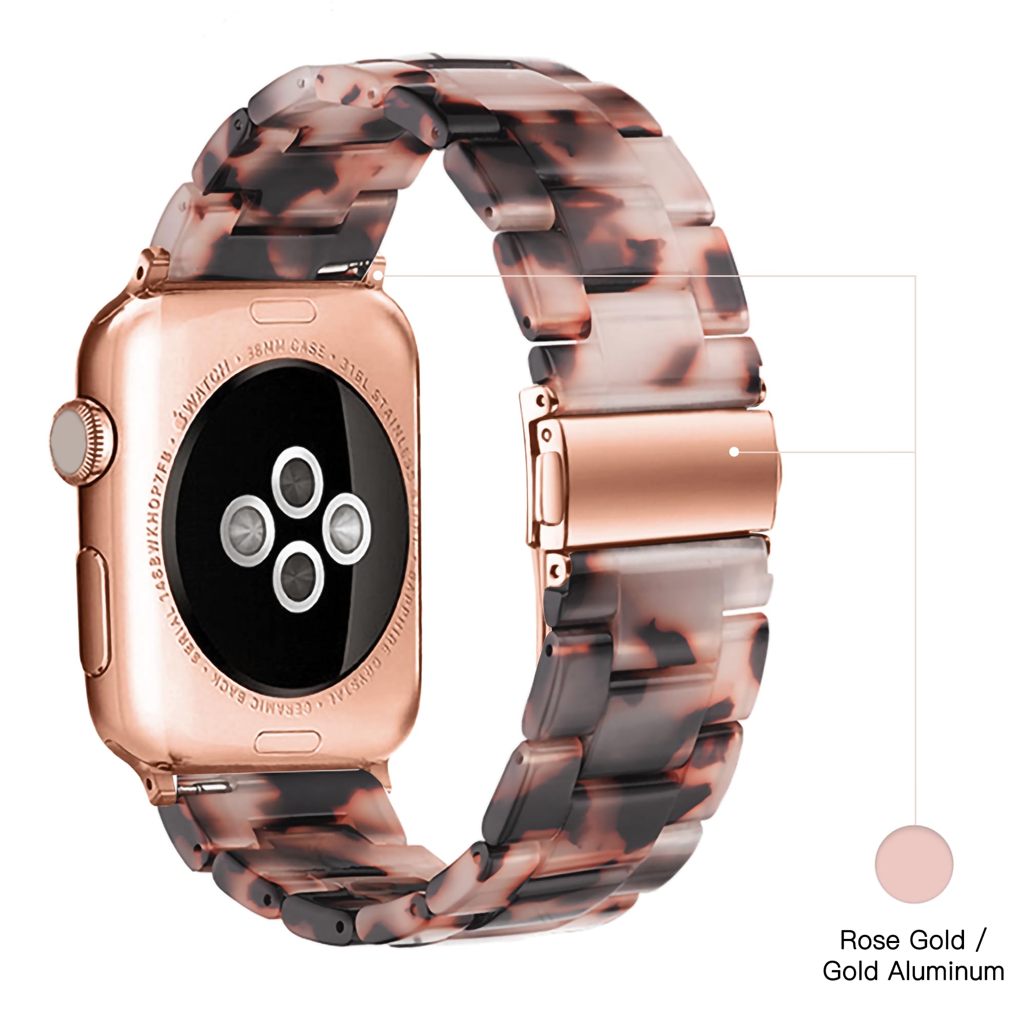 Light Apple Watch Band Fashion Resin Apple Watch Series 10 9 Series 8 Band,Iwacth Bands,Apple Watch Bands For Women,Compatible W