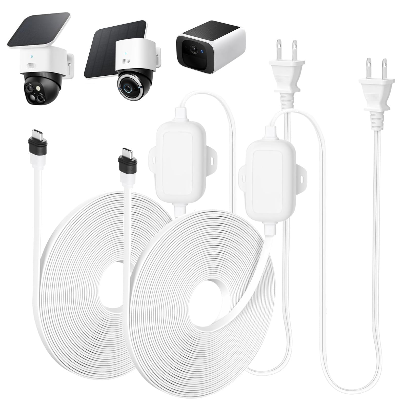 30FT Power Adapter Designed for eufy Security SoloCam S220/S340/S4/E30/E42, eufyCam S330/S3 Pro and eufy Security Indoor Cam S35