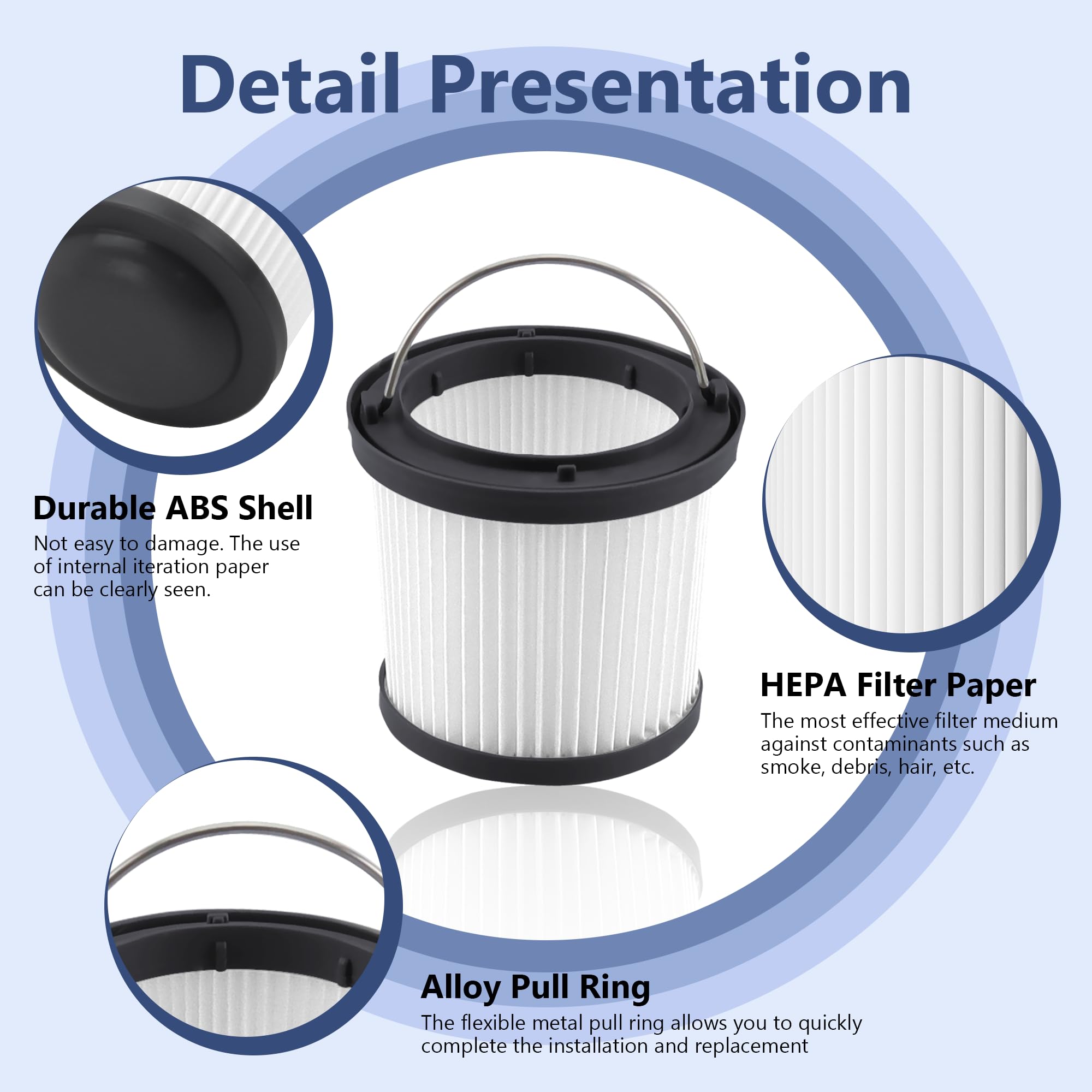 4 Pack Pvf110 Replacement Filter For Black And Decker Handheld Pivot Vacuums Phv1810, Phv1210, Phv1410, Bdh2000Pl, Bdh2020Flfh,