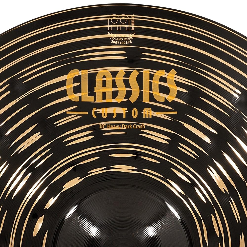 Meinl Cymbals Classics Custom Heavy Dark 18'' Crash Cymbal For Drum Set   Made In Germany   B12 Bronze, 2 Year Warranty (Cc18Hda