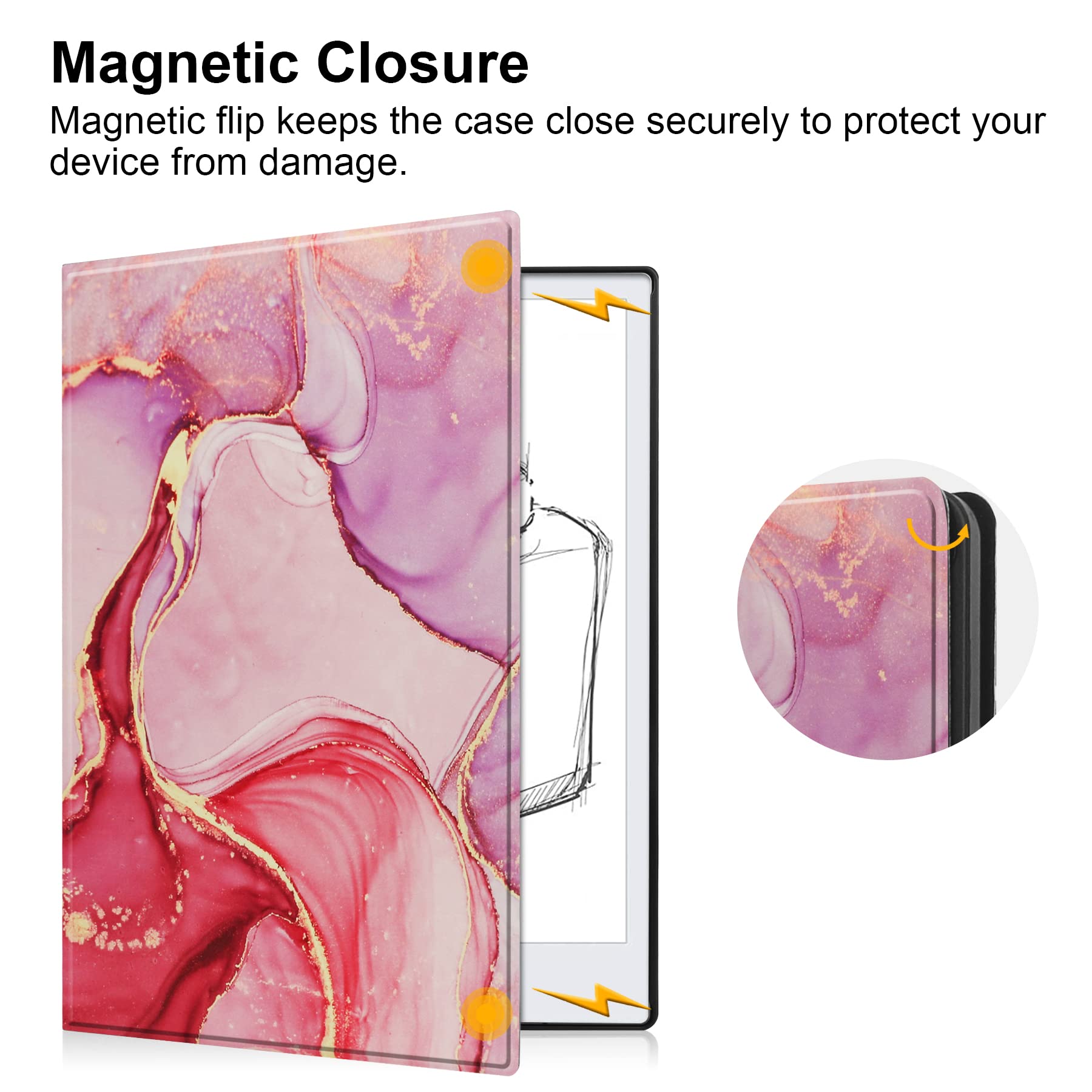 Kuroko Case For Tablet Case, Slim Lightweight Stand Hard Back Shell Protective Cover With Pen Holder For Paper Tablet 10.3'' 202