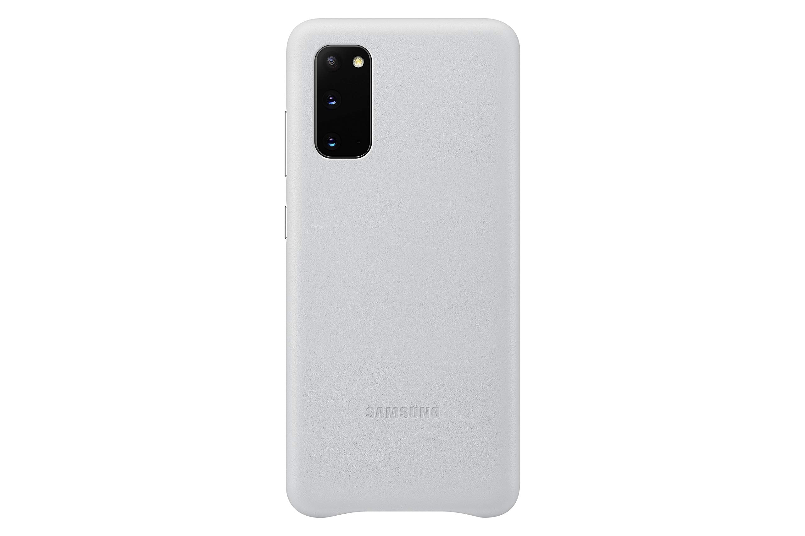 Samsung Galaxy S20 Case, Leather Back Cover   Silver (Us Version With Warranty) (Ef Vg980Lsegus)