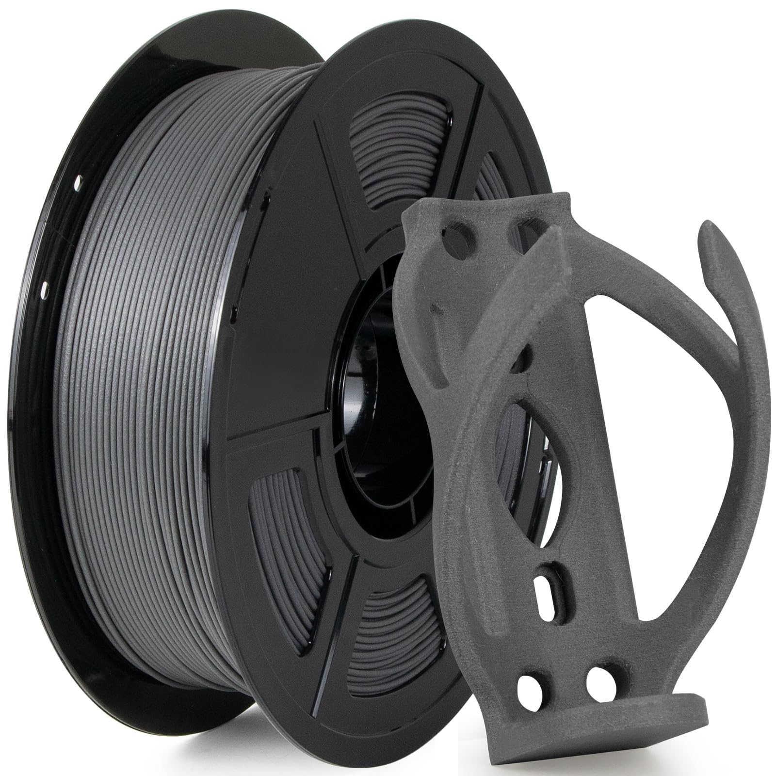 IEMAI PETG-GF 3D Printer Filament 1.75mm Matte Gray 1KG, Reinforced Glass Fiber PETG Filament Dimensional Stability & Low Warpag