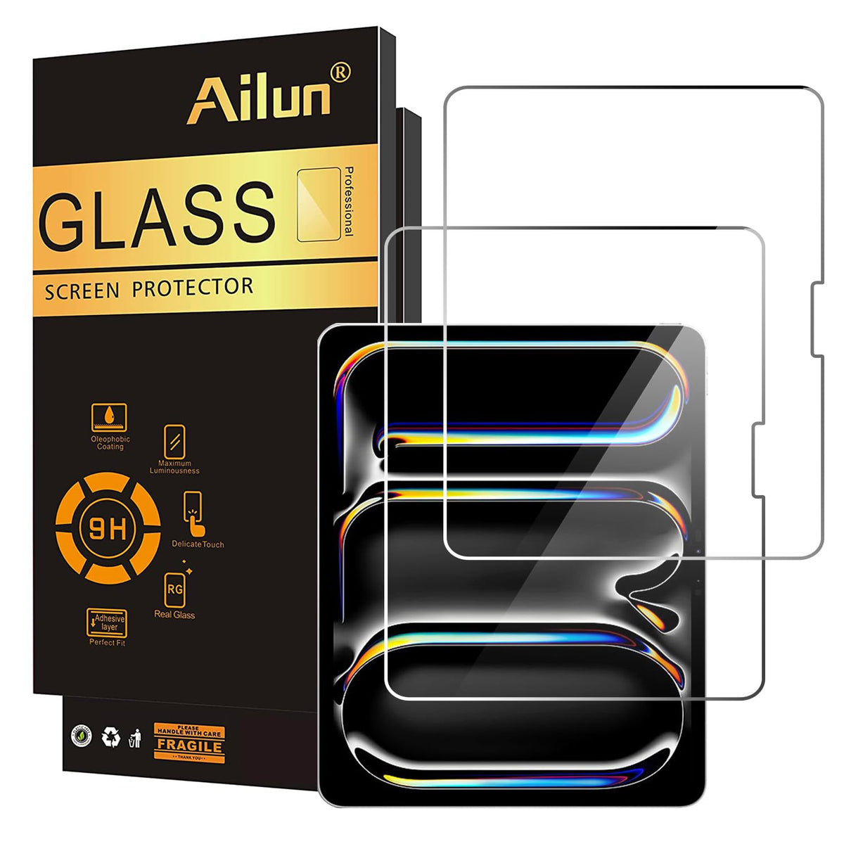 Ailun 2 Pack Screen Protector For Ipad Pro 13 Inch 2024 7Th Generation, Ipad Air 13 Inch 6 Generation [2024 6Th Gen] Tempered Gl