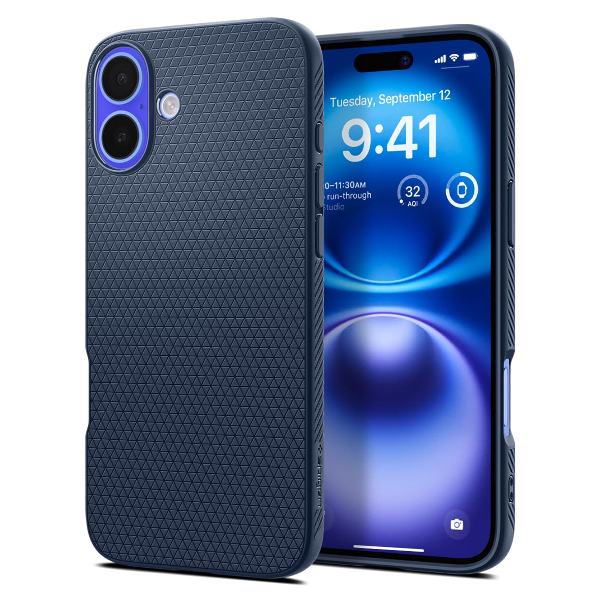 Spigen Liquid Air Designed For Iphone 16 Plus Case [Not Compatible With Magsafe], [Military Grade Protection]   Navy Blue