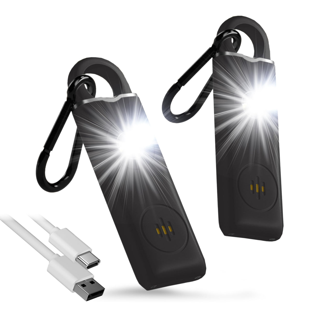 Personal Safety Alarm Keychain For Women   2 Pack Usb Rechargeable Protection Emergency Siren Key Chain With Light And Low Batte