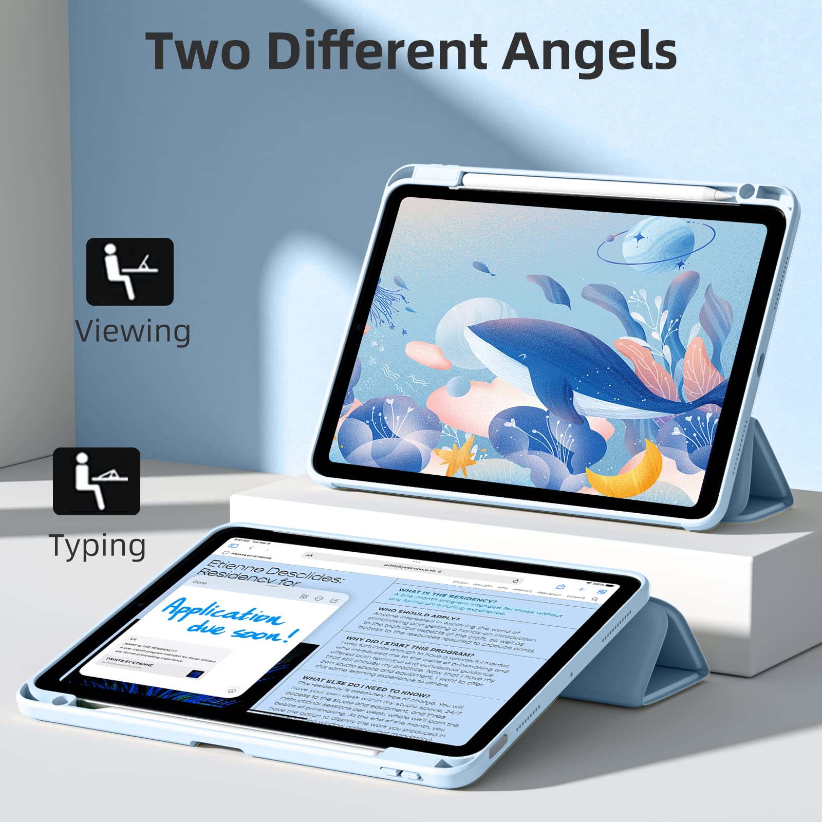 Wenlaty Compatible With Ipad Air 11 Inch Case (M2) 2024 Release, For Ipad Air 6Th/5Th/4Th Generation Case (2024/2022/2020) 11/10