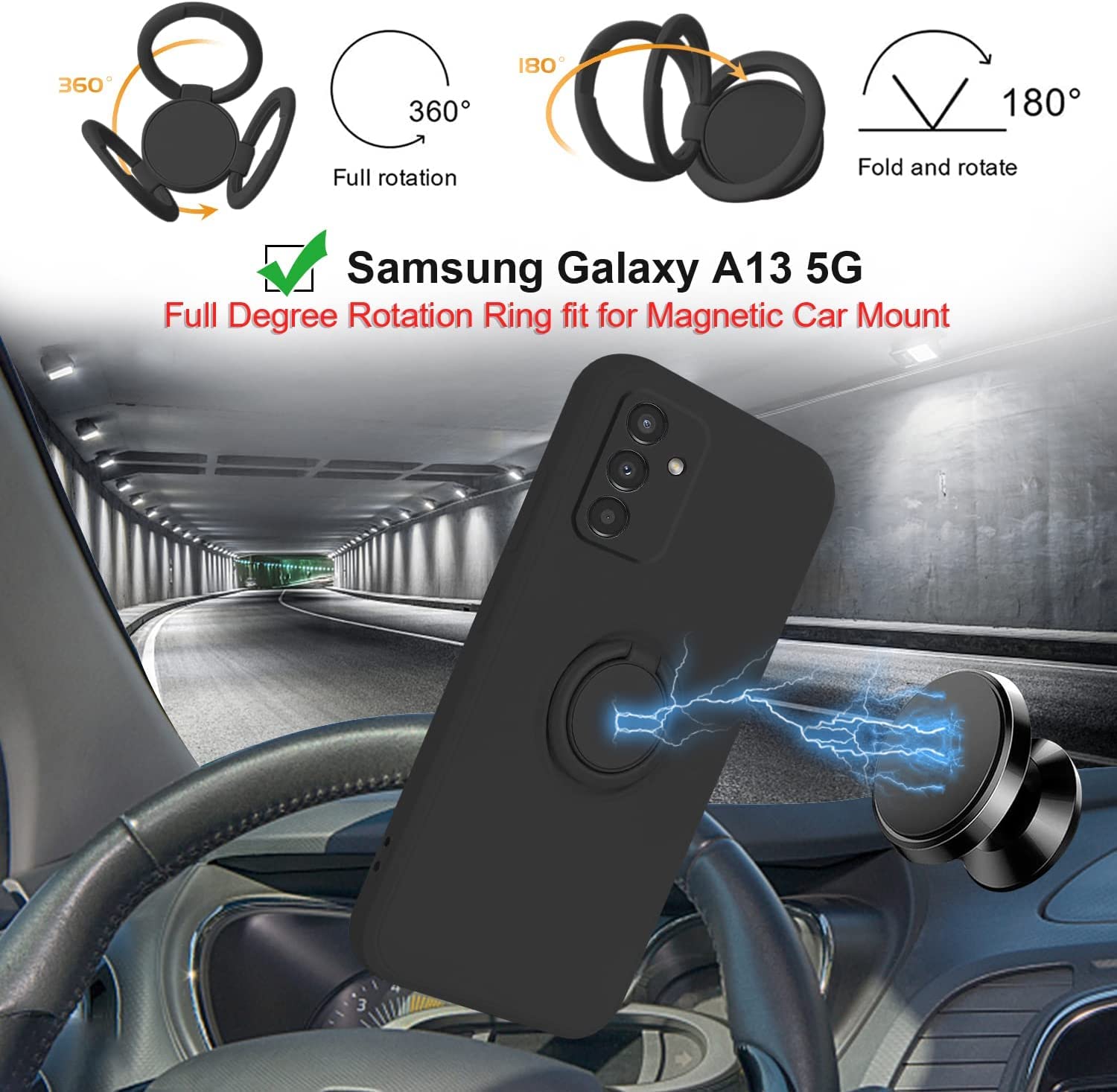 Esakycn For Samsung Galaxy A55 5G Case With Screen Protector [2 Pack] And Camera Lens Protector [2 Pack], Phone Case Silicone Ma