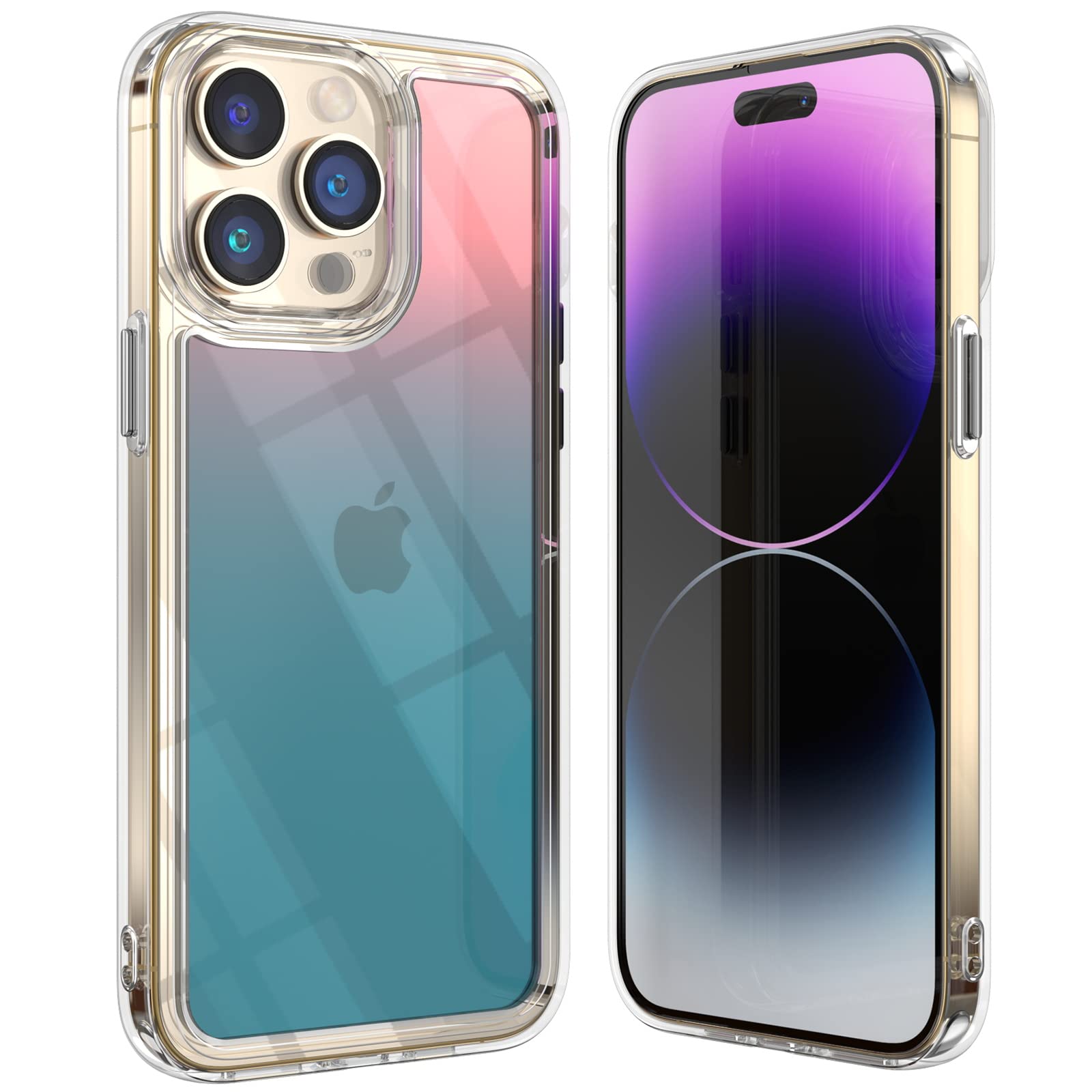 Mybat Pro Clear Bicolor Case For Iphone 14 Pro Max Case 6.7 Inch, Slim Stylish Mood Series Military Grade Drop Shockproof Non Ye