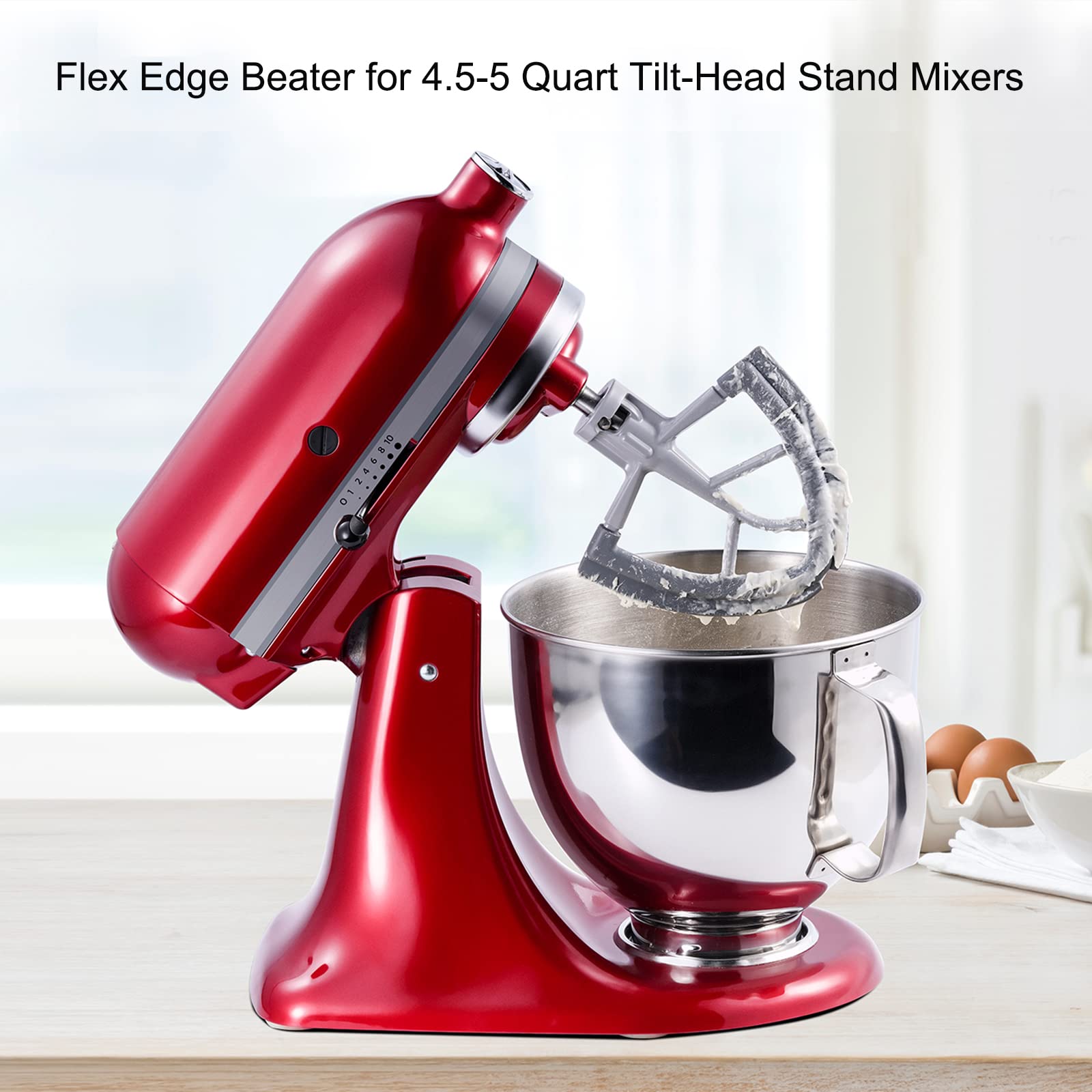 Lawenme Flex Edge Beater Mixer Attachments For Kitchenaid Tilt Head Stand Mixers, Mixer Accessory 4.5 5 Quart Beater Scraper Pad