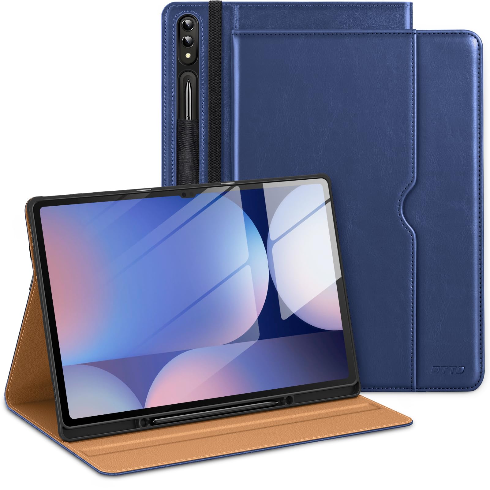 DTTO for Samsung Galaxy Tab S10/S9/S8 Case 2024/2023/2022, Premium Leather Business Folio Stand Cover with S Pen Holder for 14.6