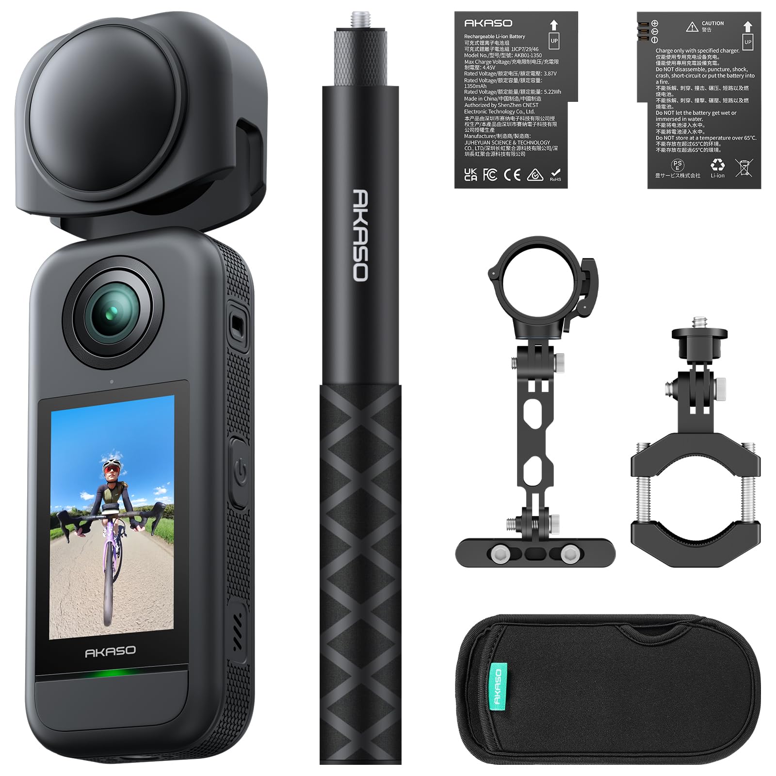 AKASO 360 Weatherproof 360 Action Camera - 5.7K 360 Video with 1/2 48MP Sensors, 72MP 360 Photo, 360-SuperSmooth, Invisible Self