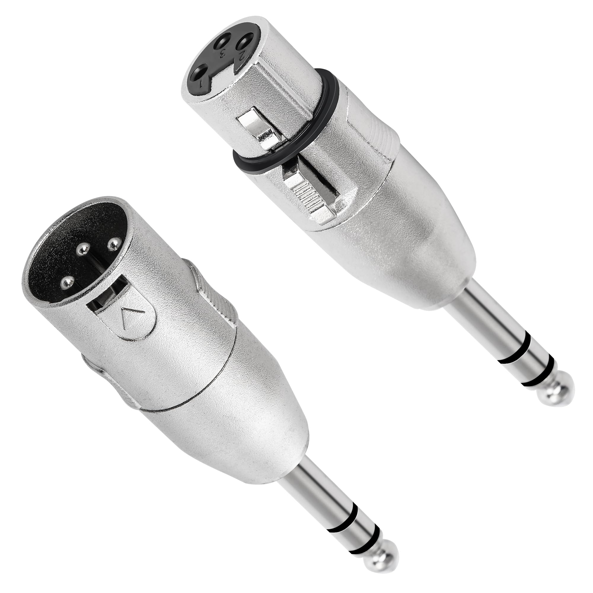 Togconn 1/4'' Trs Male To Xlr Adapter 2 Pack, 6.35Mm 1/4'' Male To Xlr Male Adapter And 6.35Mm 1/4'' Male To Xlr Female Adapter,
