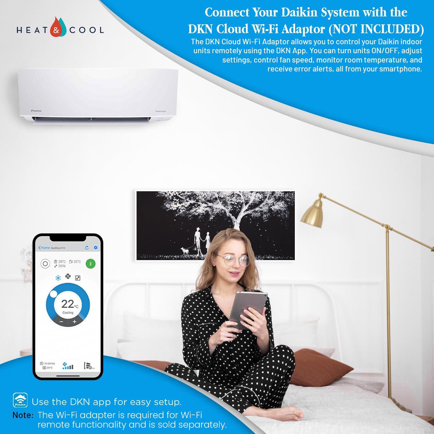 Daikin 9,000 Btu 18 Seer2 Entra R32 Series Ductless Mini Split Heat Pump System W/Wall Mounting Bracket (230V), White, Rxc09+Ftx