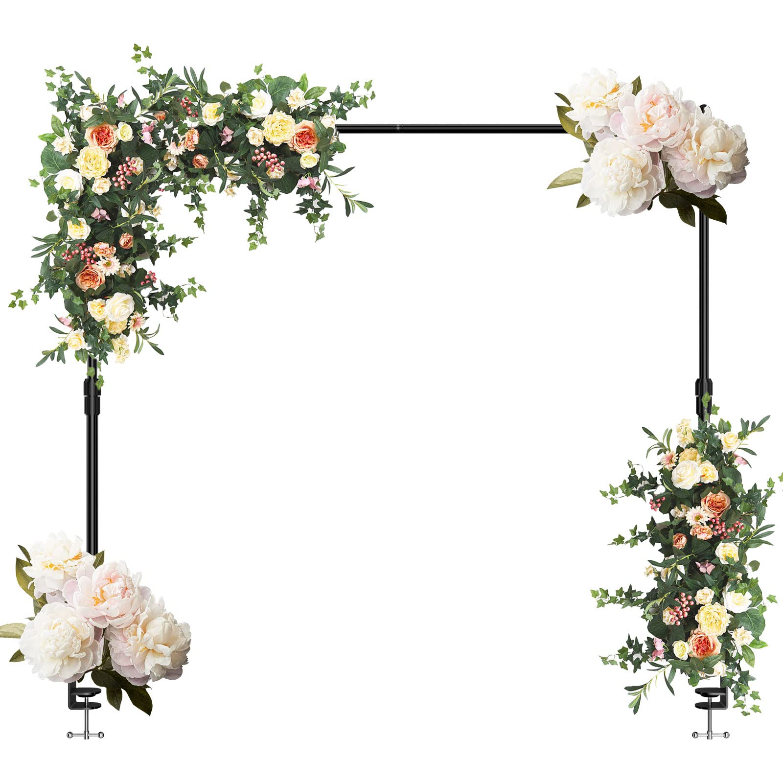 Emart 70''Tall Adjustable Over The Table Rod Stand, 50 94'' Length, Balloon Flower Arch Stand For Birthday, Wedding, Party, Anni