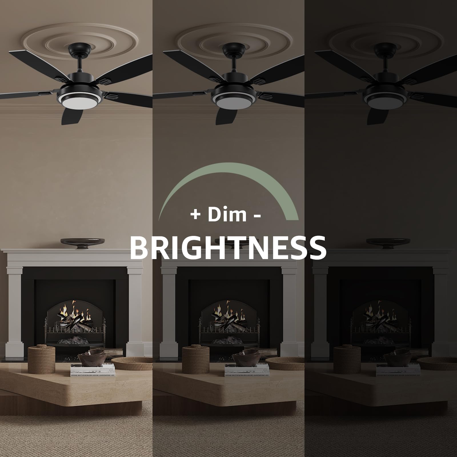 Ceiling Fans With Lights And Remote Control, Ceiling Fan For Bedroom Living Room And Patio, Medium Modern Black Ceiling Fan For