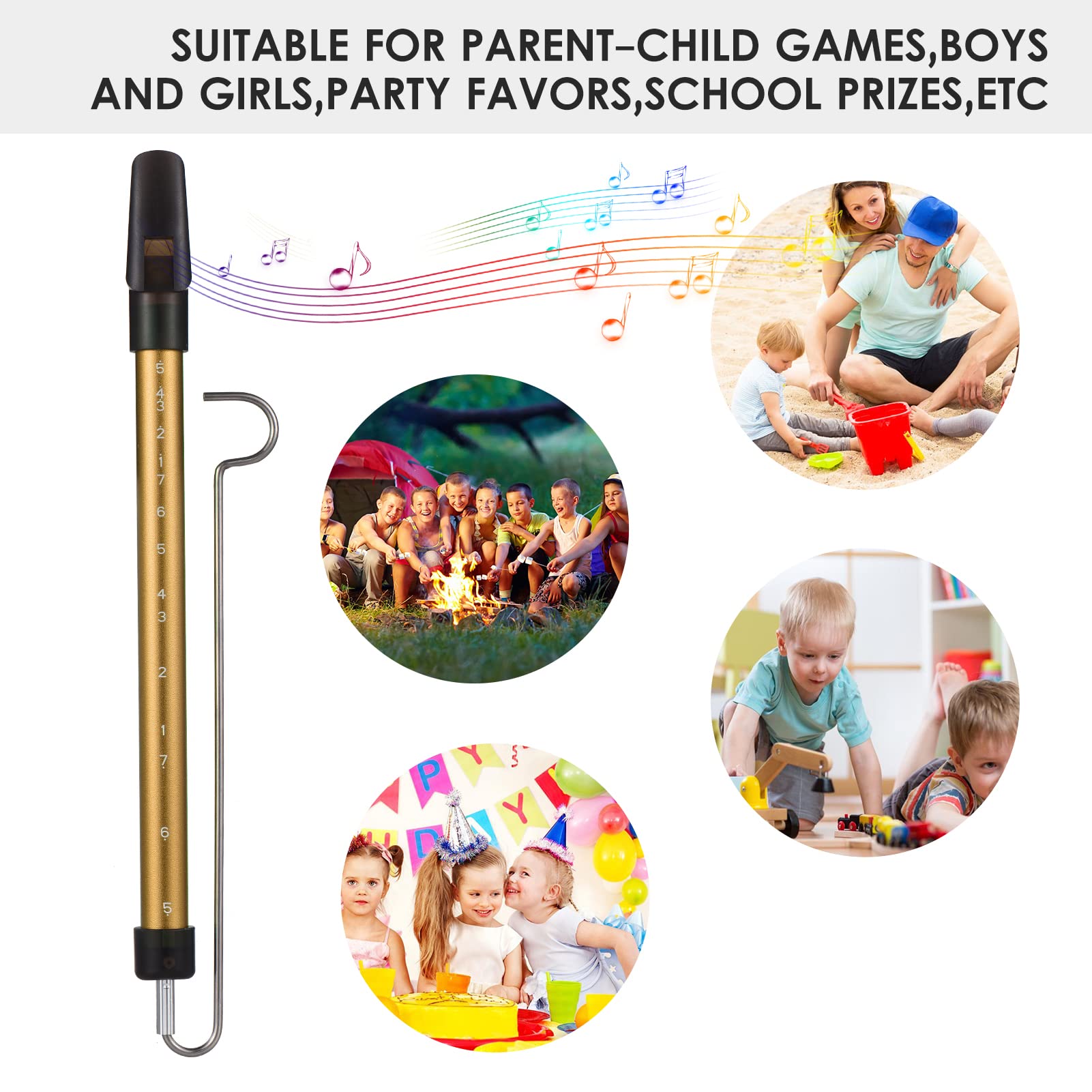 Btuty Metal Sliding Whistle Scale Sliding Flute With Steel Slider Instrument Kazoo Flute Game Party