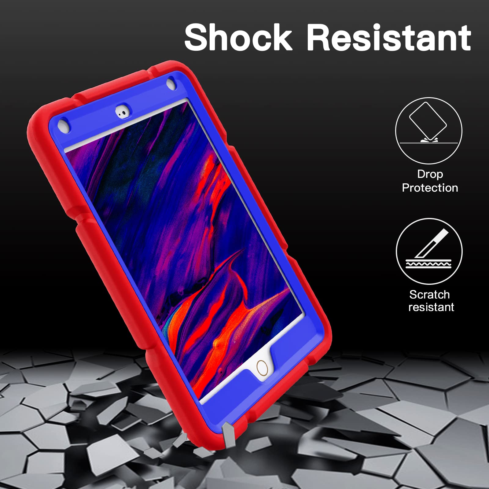 Grifobes For Ipad Mini 5/4 Case 2019/2015, Heavy Duty Shockproof Cover With Stand For Ipad Mini 5Th / 4Th Generation 7.9 Inch Fo