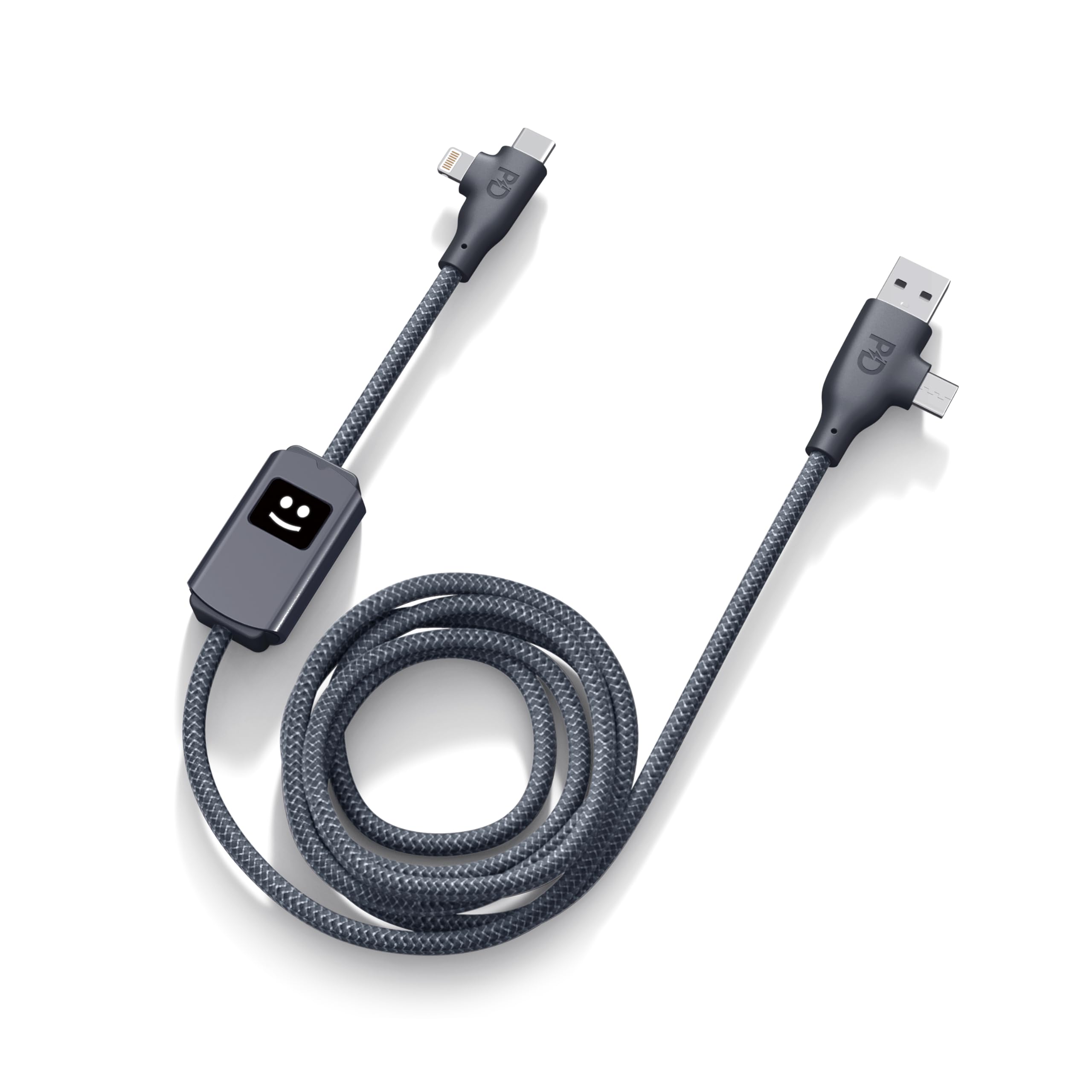 Xoopar Multi USB Cable 3-in-1 Fast Charger 100W Compatible with All Smartphones Universal Fast Charger in Recycled Plastic - USB