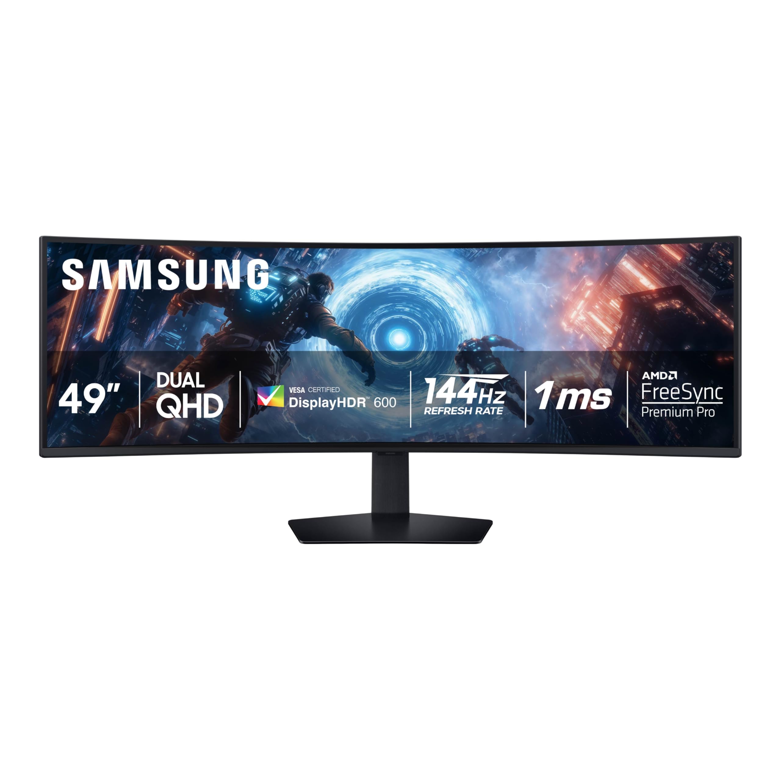 SAMSUNG 49-inch Odyssey G9 (G91F) DQHD, 144Hz, Curved Gaming Monitor, Ultra-Wide 32:9 Screen, DisplayHDR 600, AMD FreeSync Premi