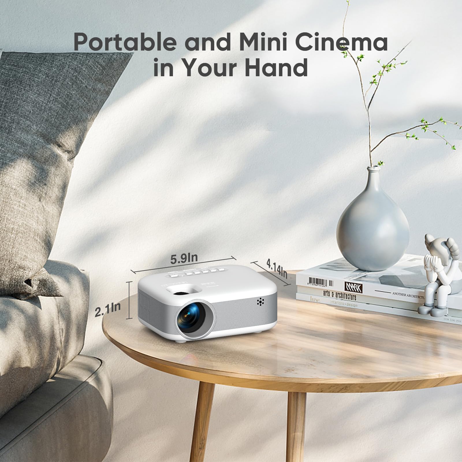 [Two Way Bluetooth] Panseba Mini Projector With Tripod, 2024 Upgraded 1080P Hd Projector, Portable Projector With Bluetooth, Mov
