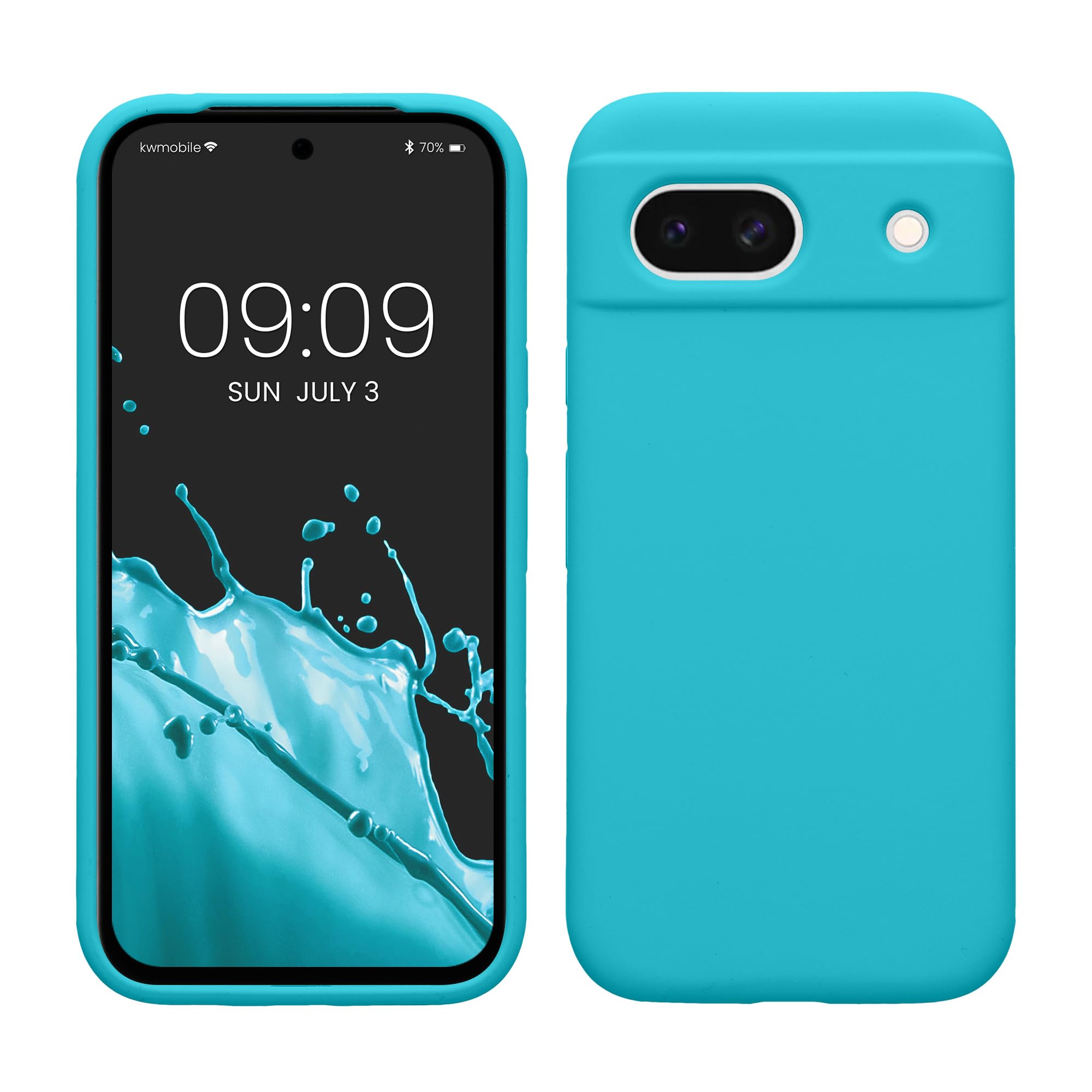 kwmobile Case Compatible with Google Pixel 8a Case - TPU Silicone Phone Cover with Soft Finish - Cool Glacier