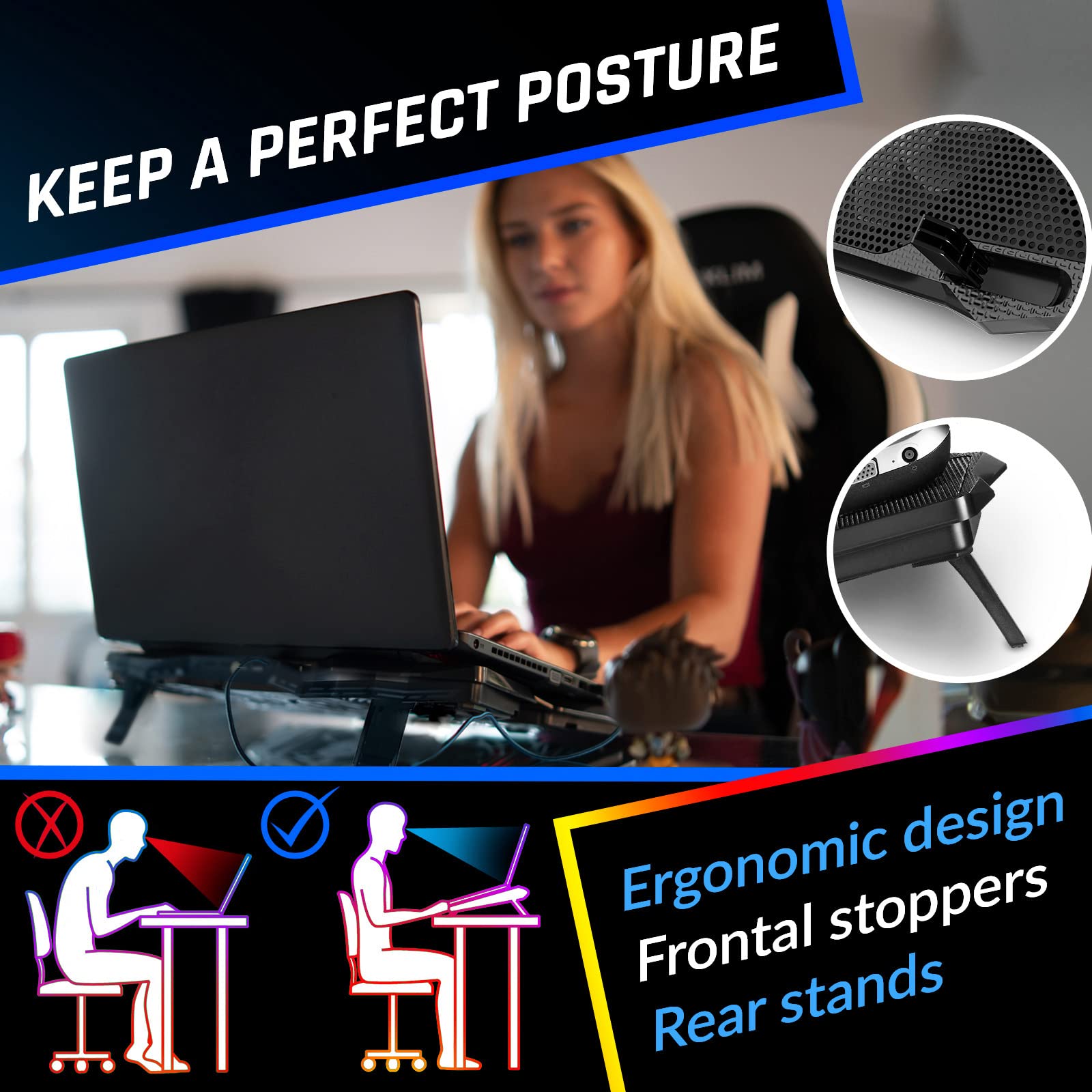 Klim Wind   Laptop Cooling Pad   More Than 500 000 Units Sold  The Most Powerful Rapid Action Cooling Fan   Laptop Stand With 4