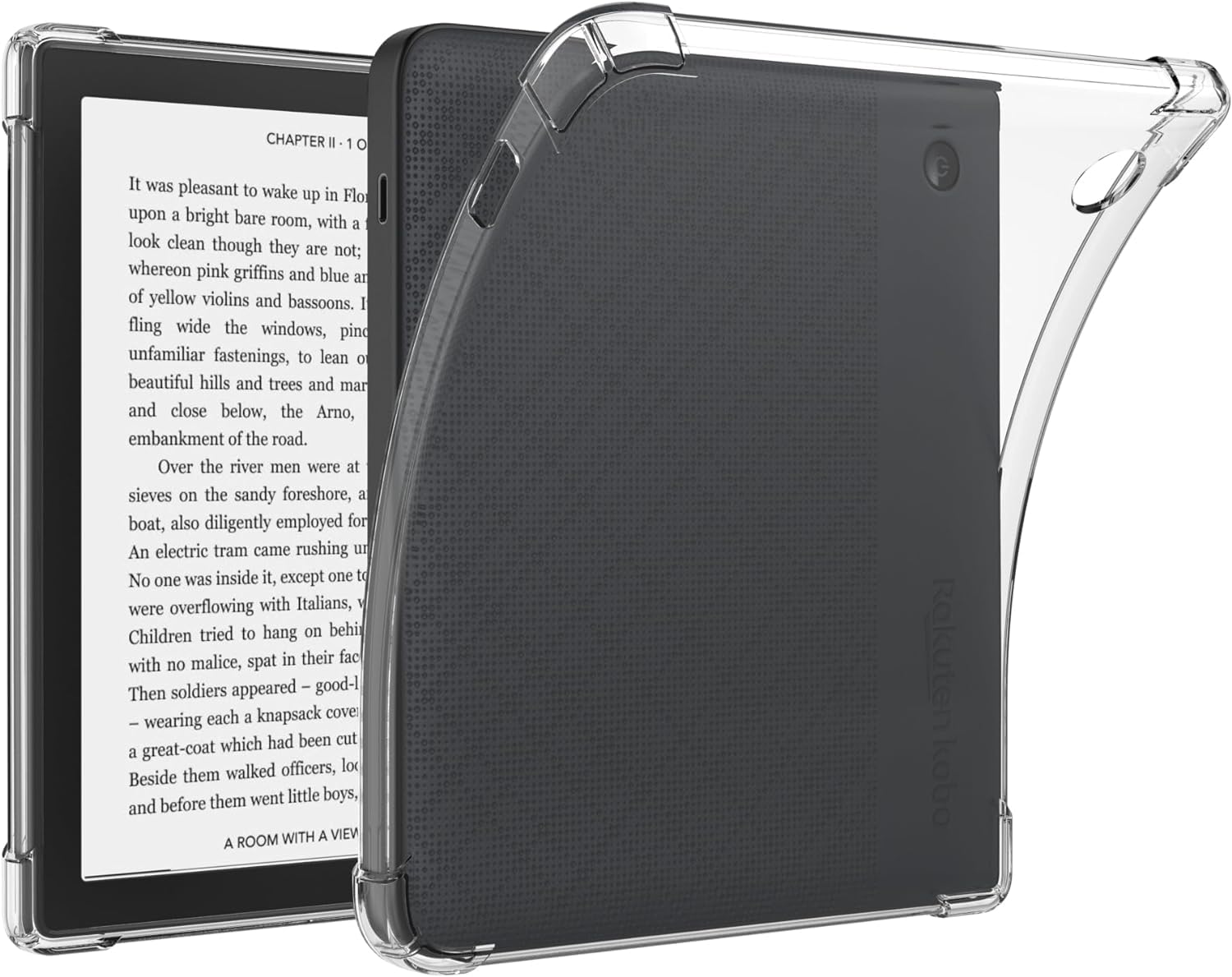 Jkase Clear Tpu Compatible With Kobo Libra 2 Case (7') 2021, Shockproof Slim Lightweight Soft Silicone Grip Flexible Back Cover Transparent