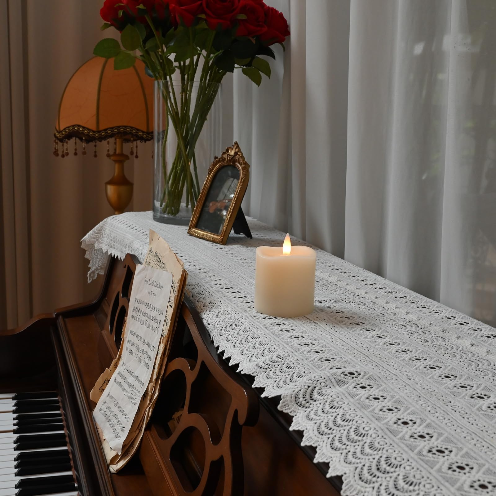 Cozierglow Stripe Pillar Candles With Remote Timer, Battery Candles Up To 400 Hours, 3D Moving Flame Wax Candles, Set Of 2, 3 X