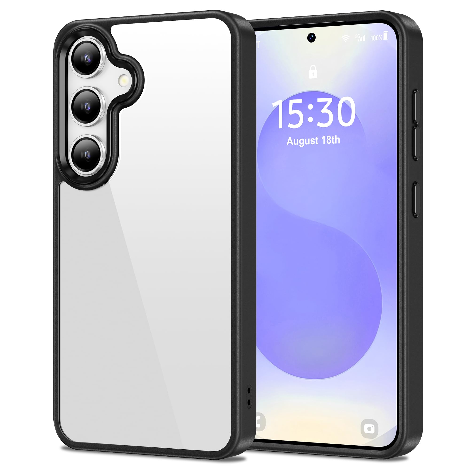 HOOMIL Case for Samsung Galaxy S25 6.2-Inch, Non-Yellowing, Drop Protection, Anti-Scratch Transparent Hard Back Phone Cover - Pu