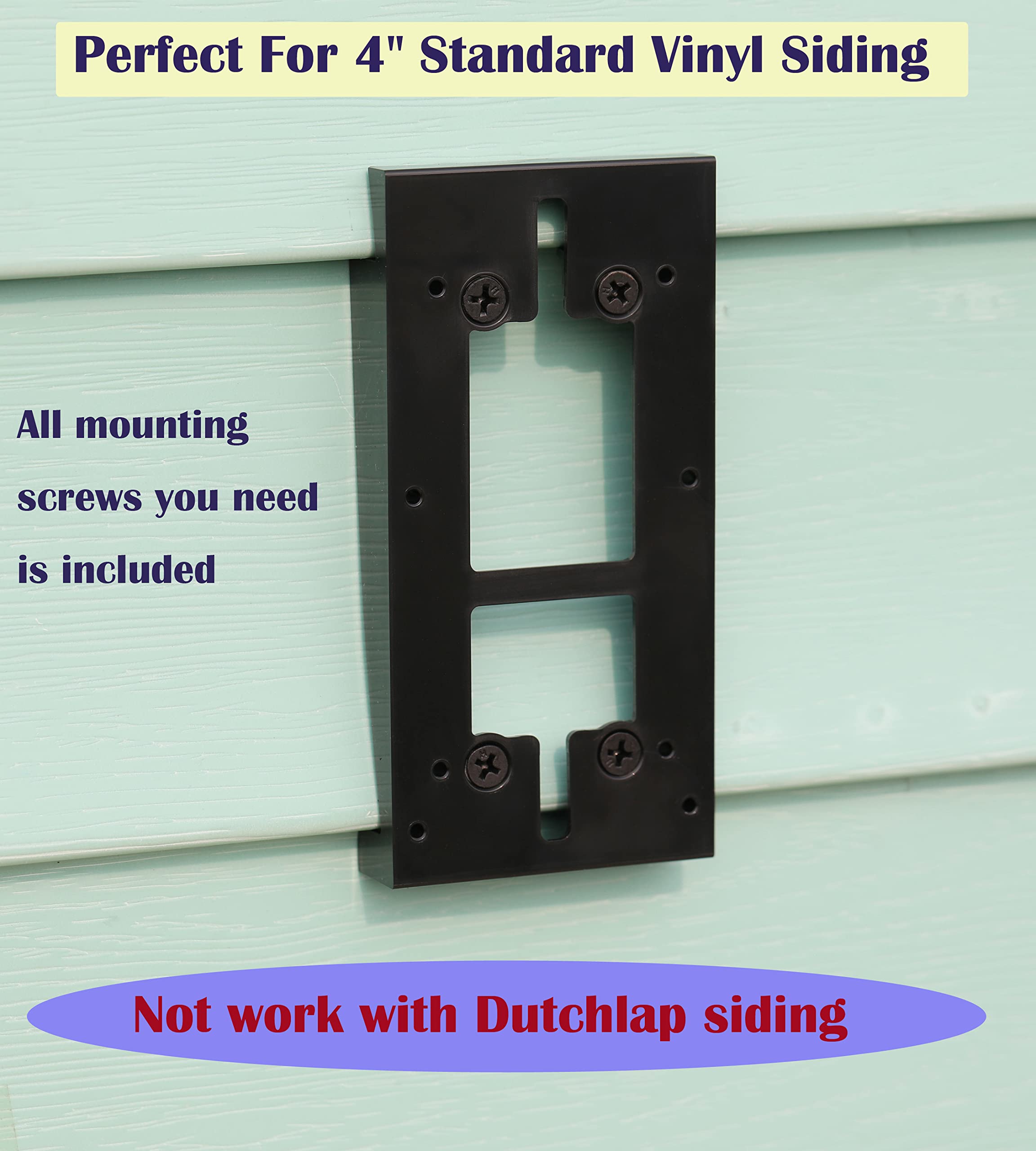 Vinyl Siding Mount Compatible With Ring Video Doorbell 2020, Video Doorbell 2, 3, 4, 3Plus (4'' Standard Vinyl Only, Not For Rin