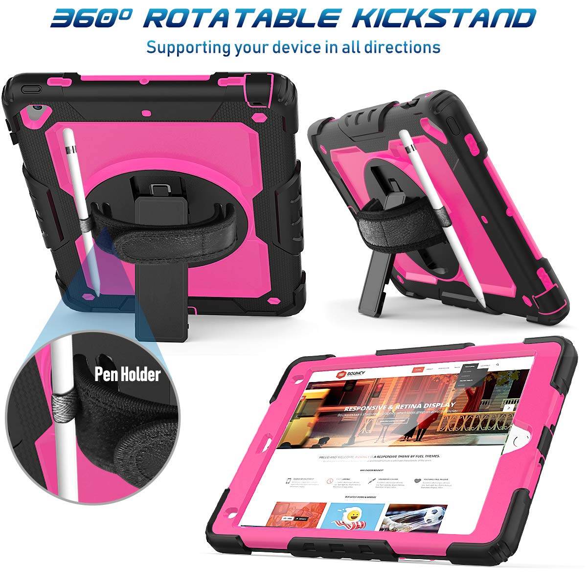 Timecity Case For Ipad Air2/ For Ipad 6Th/5Th Generation Case 2018 2017/ For Ipad Pro 9.7 Case. With Screen Protector Pencil Hol